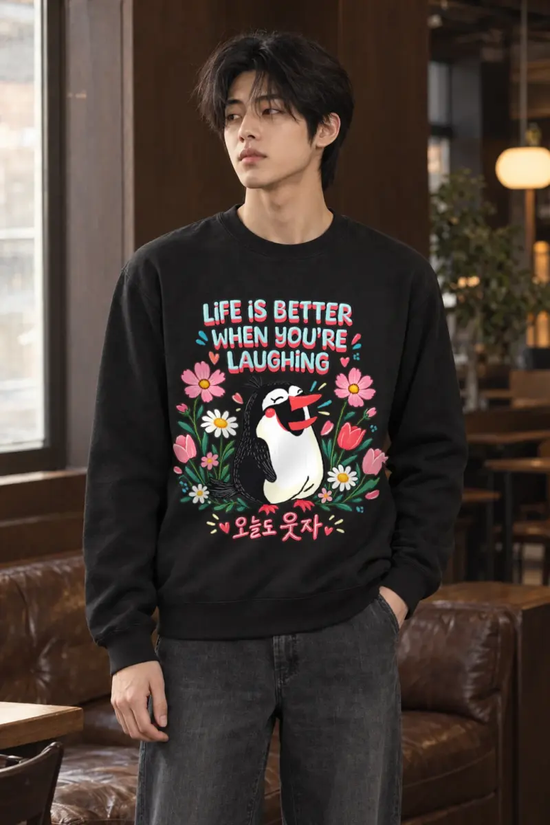 "Laughing Bird Garden" Heavy Blend Unisex Crewneck Sweatshirt