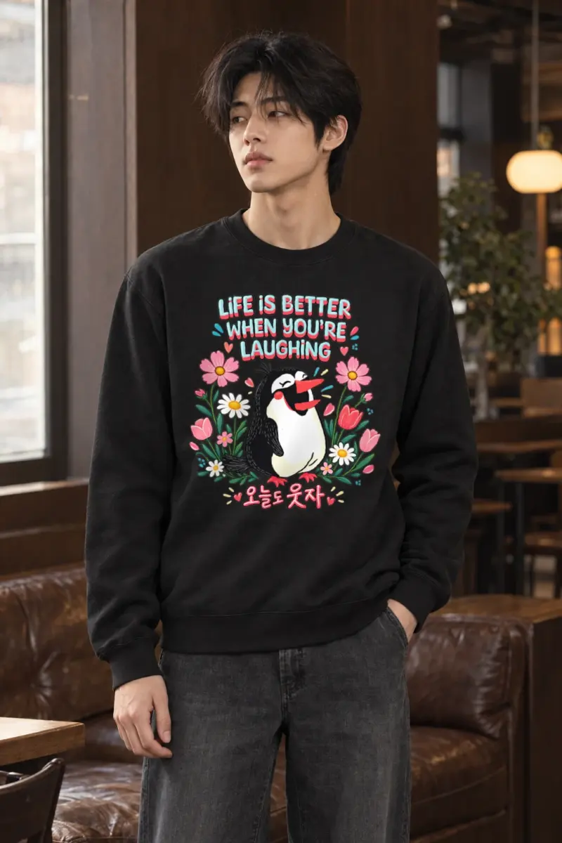 "Laughing Bird Garden" Heavy Blend Unisex Crewneck Sweatshirt | Gildan 18000