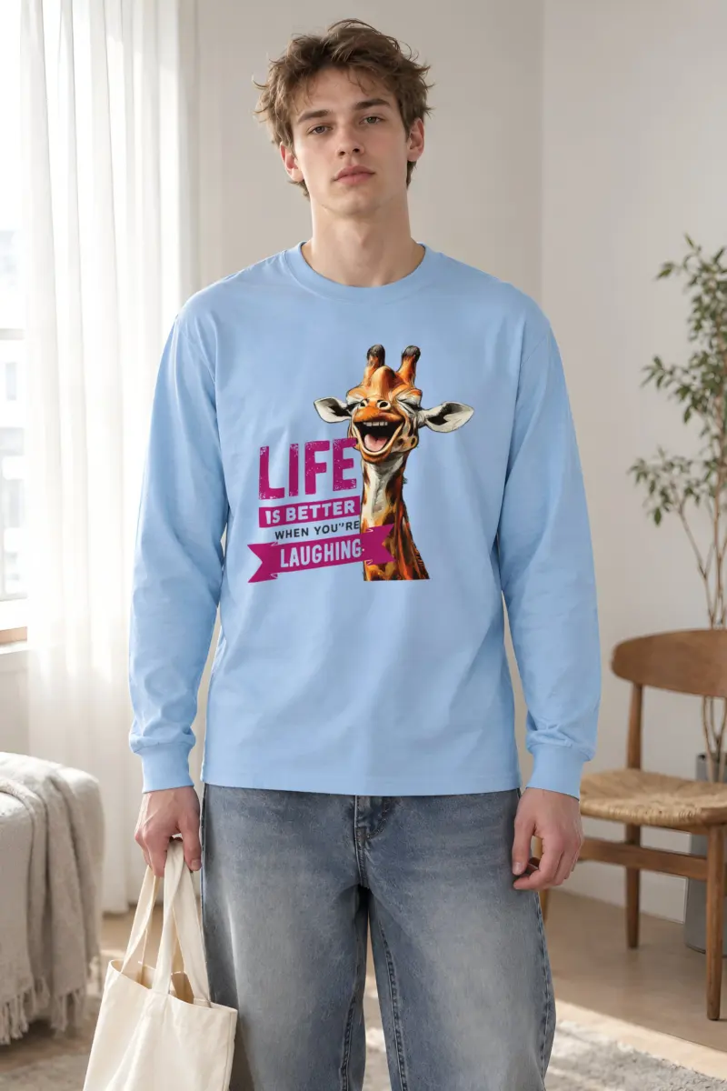 "Laughing Giraffe" Unisex Longsleeve T-shirt