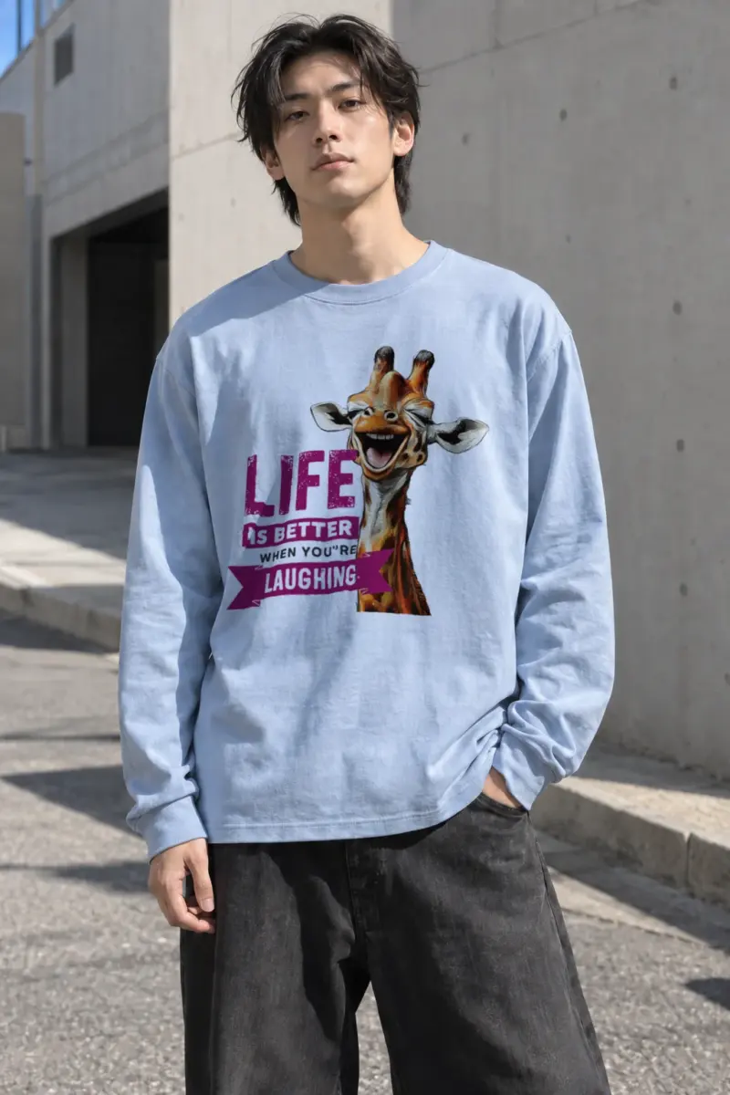 “Laughing Giraffe” Unisex Longsleeve T-shirt | Gildan 2400