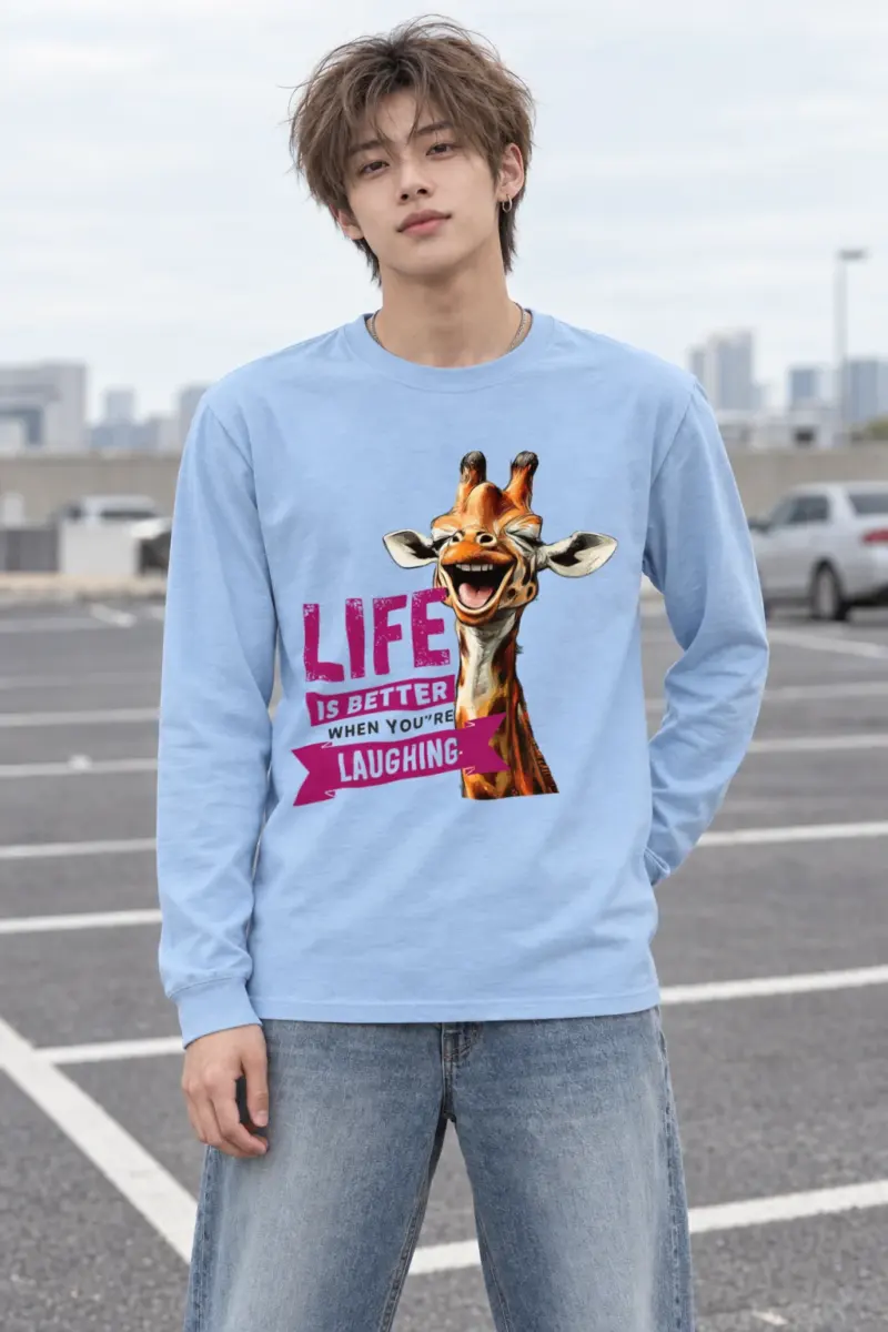 "Laughing Giraffe" Unisex Longsleeve T-shirt