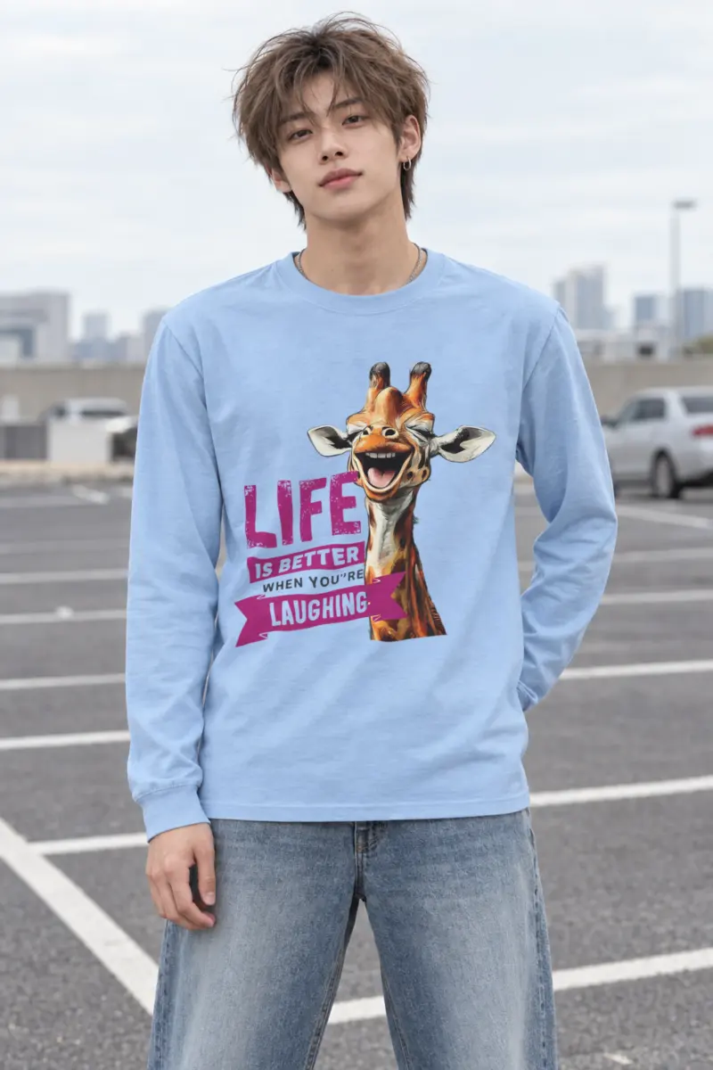 "Laughing Giraffe" Unisex Longsleeve T-shirt