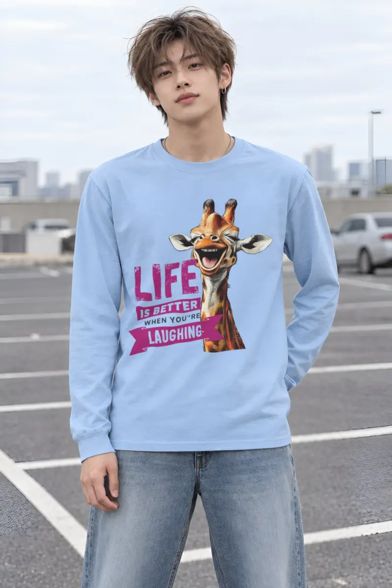 "Laughing Giraffe" Unisex Longsleeve T-shirt