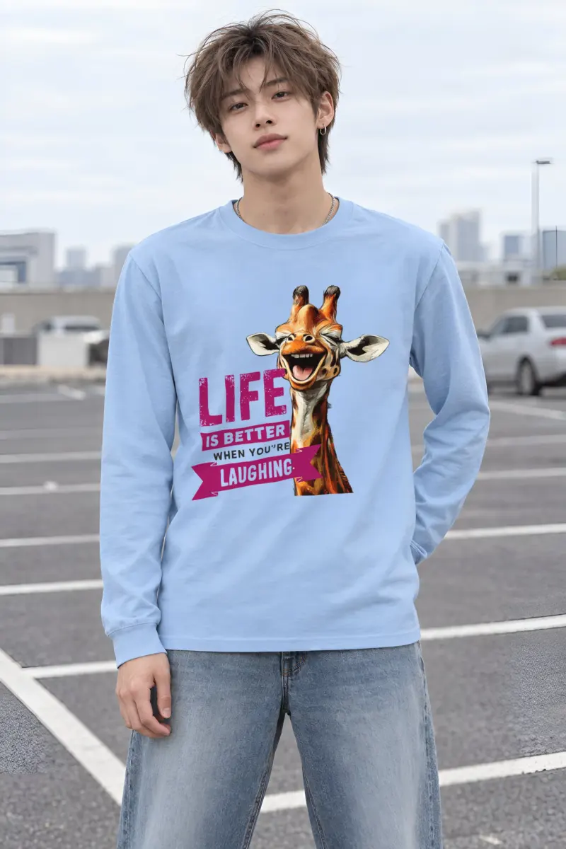 "Laughing Giraffe" Unisex Longsleeve T-shirt