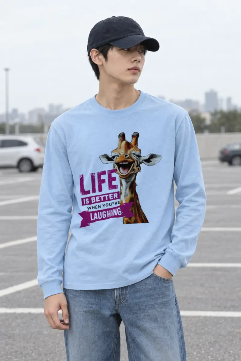 "Laughing Giraffe" Unisex Longsleeve T-shirt | Gildan 2400