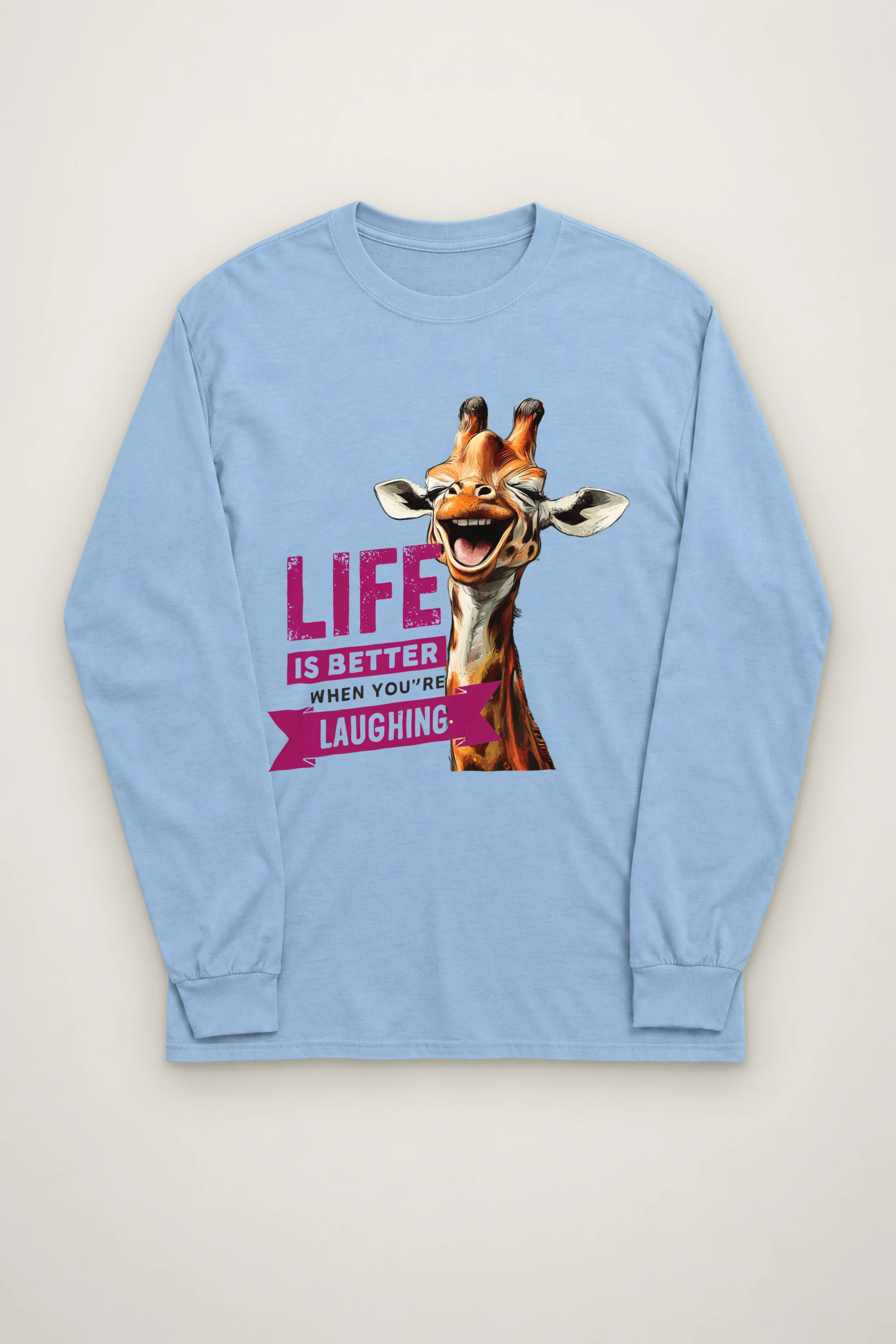 "Laughing Giraffe" Unisex Longsleeve T-shirt