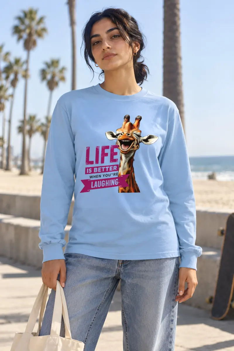 "Laughing Giraffe" Unisex Longsleeve T-shirt