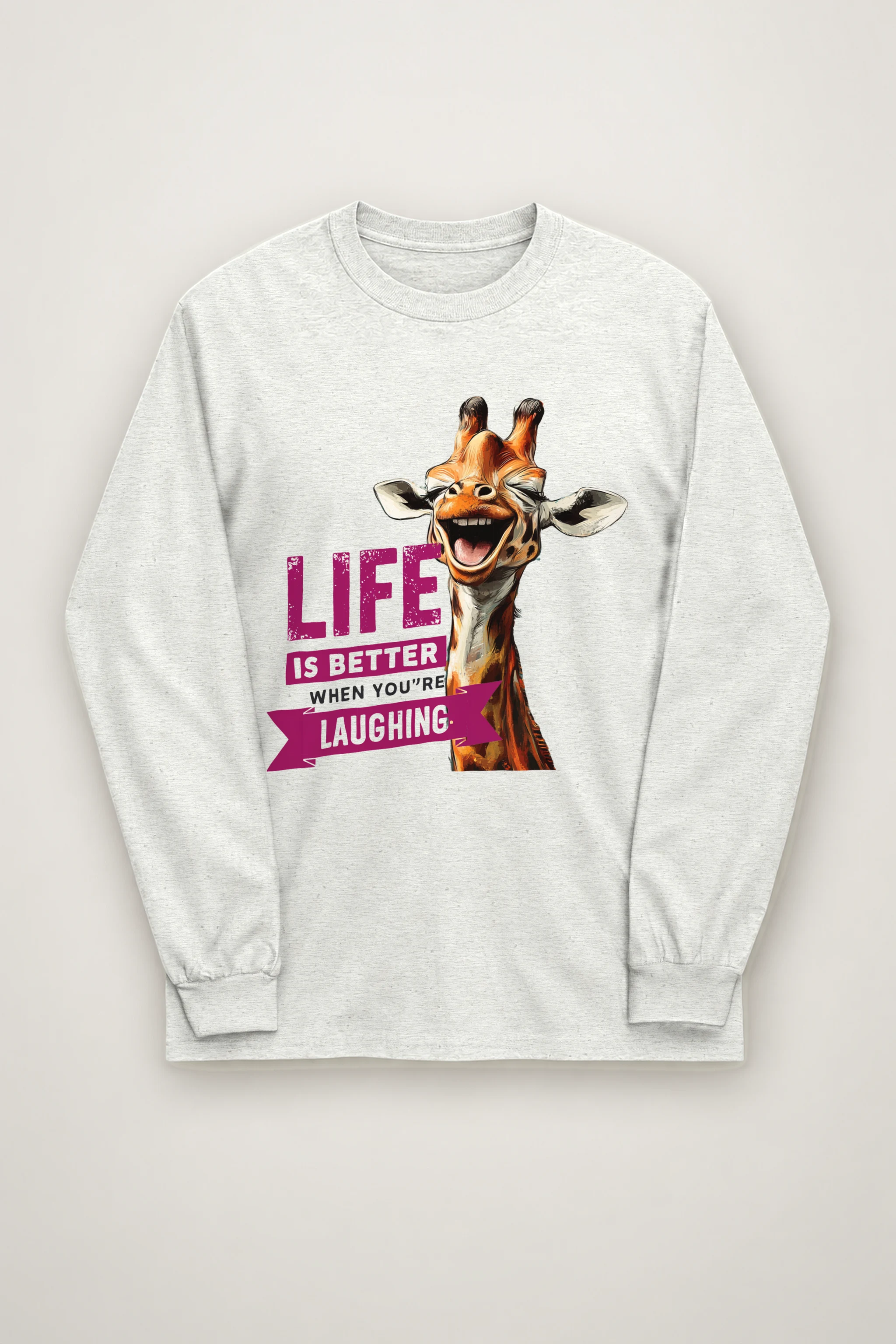 "Laughing Giraffe" Unisex Longsleeve T-shirt