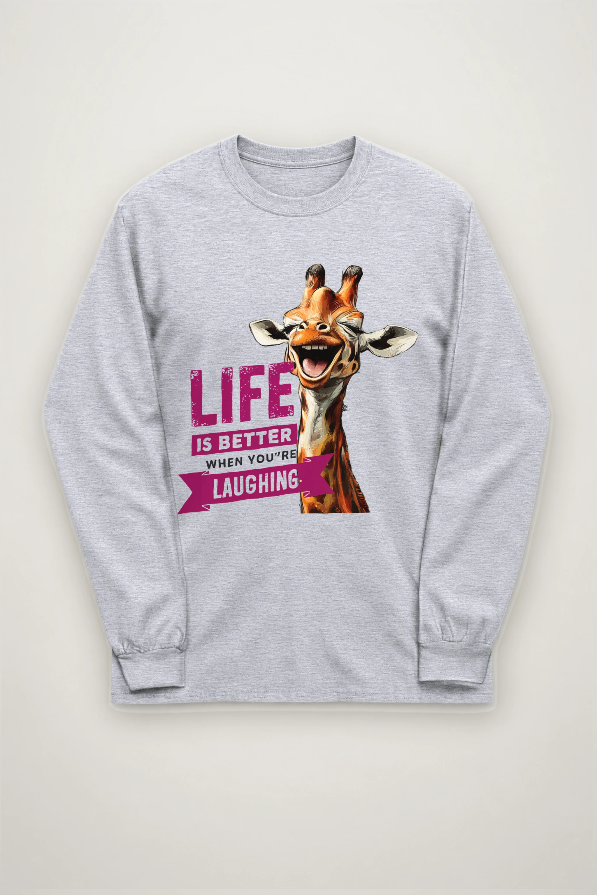 "Laughing Giraffe" Unisex Longsleeve T-shirt