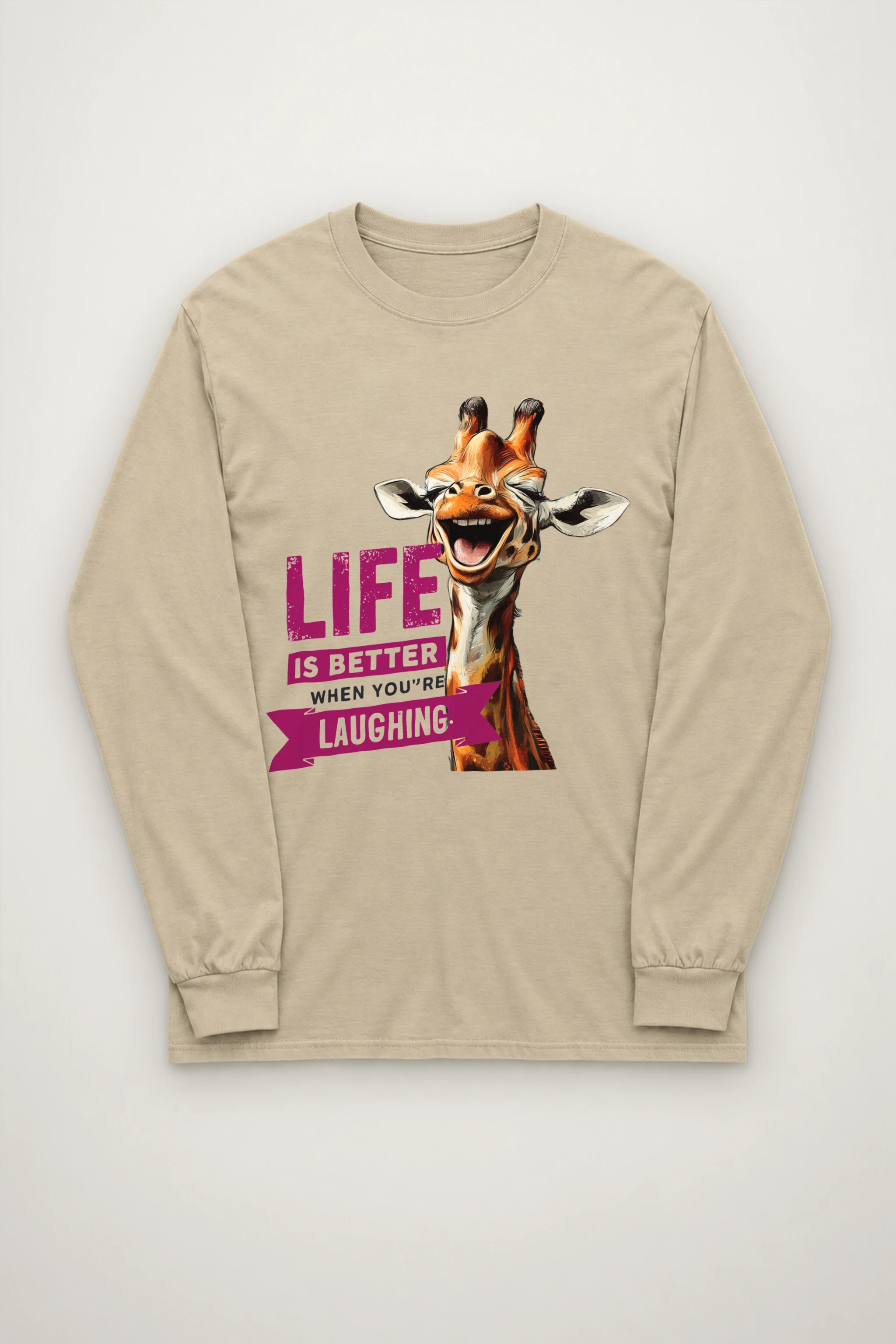 "Laughing Giraffe" Unisex Longsleeve T-shirt