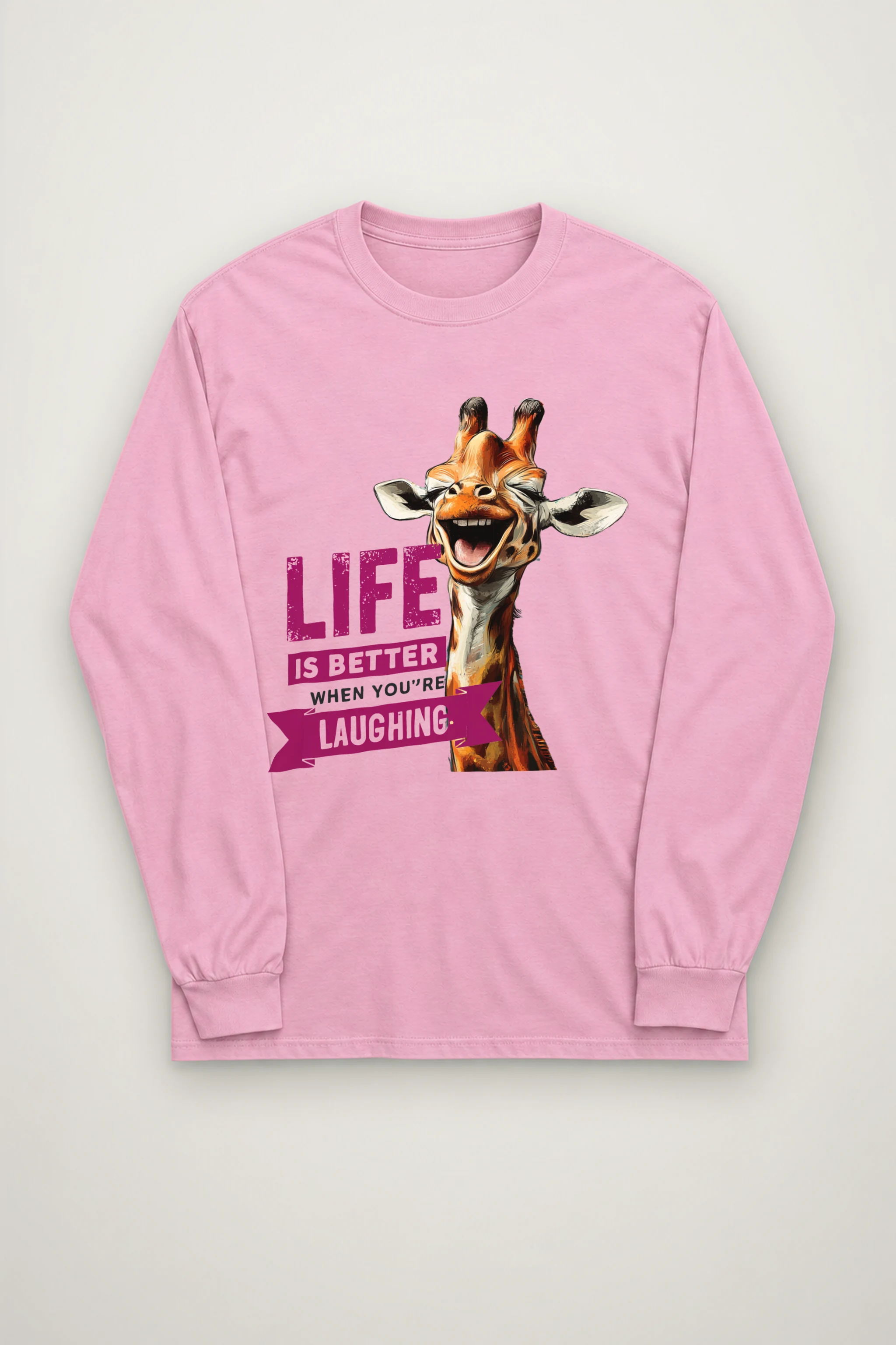 "Laughing Giraffe" Unisex Longsleeve T-shirt