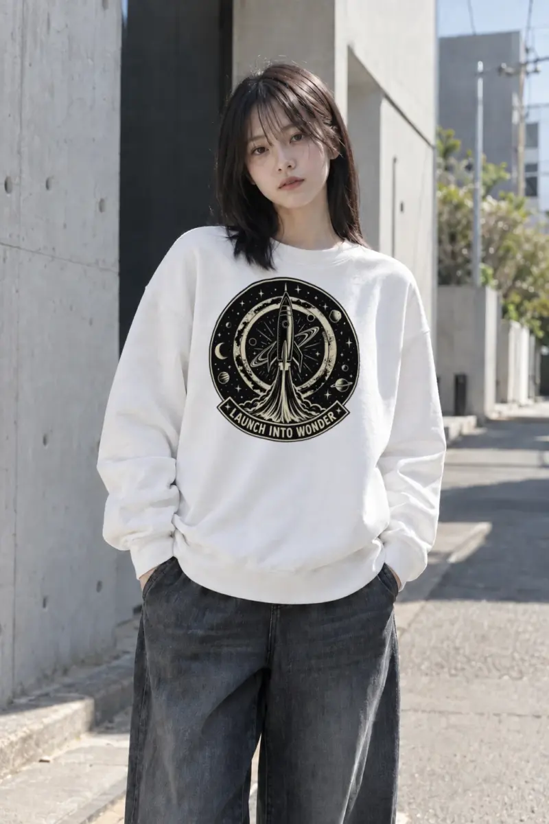 "Launch Into Wonder" Heavy Blend Unisex Crewneck Sweatshirt | Gildan 18000
