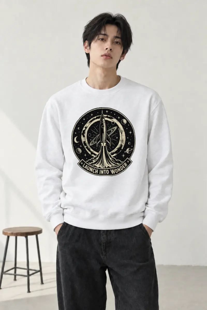 "Launch Into Wonder" Heavy Blend Unisex Crewneck Sweatshirt | Gildan 18000