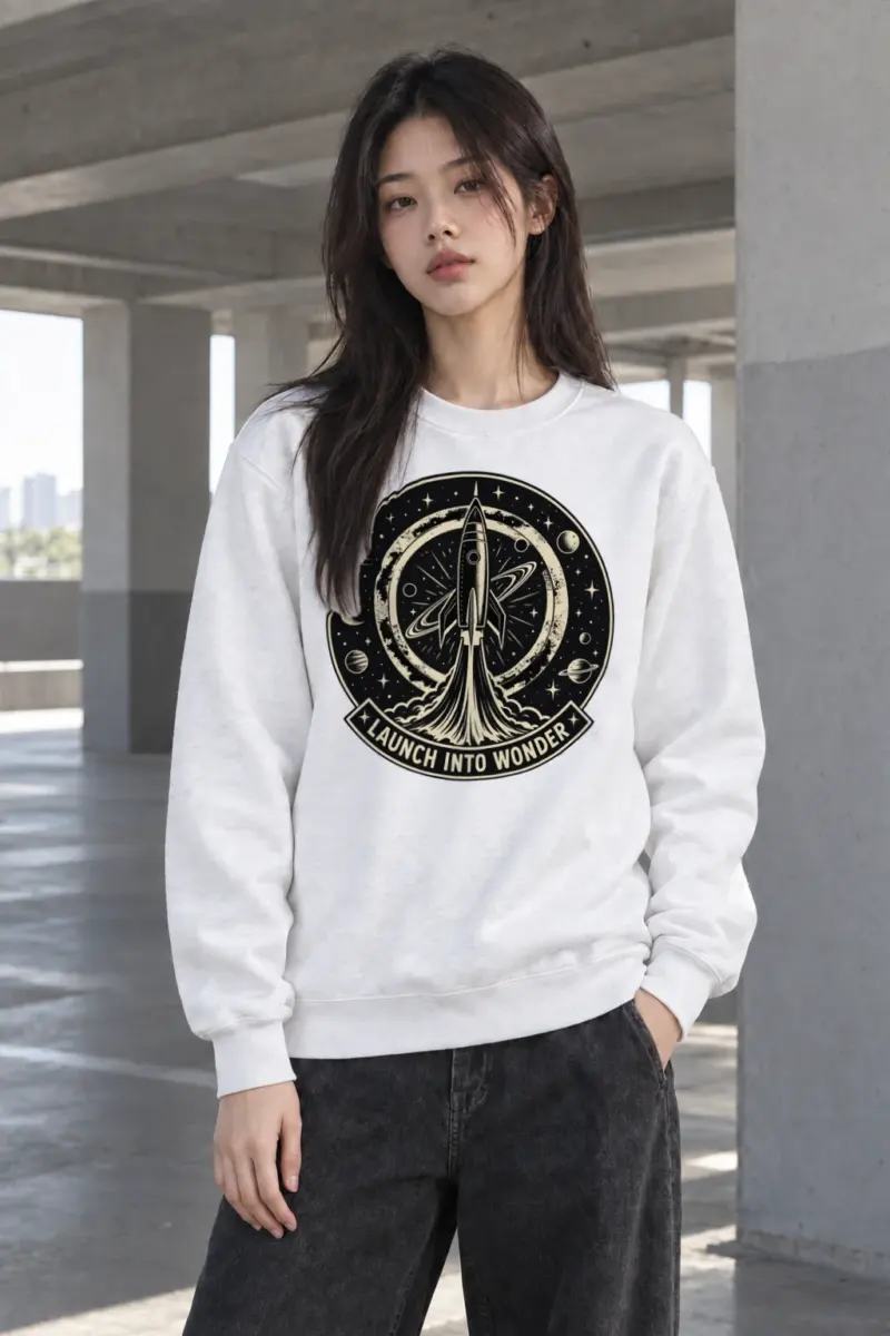 "Launch Into Wonder" Heavy Blend Unisex Crewneck Sweatshirt | Gildan 18000