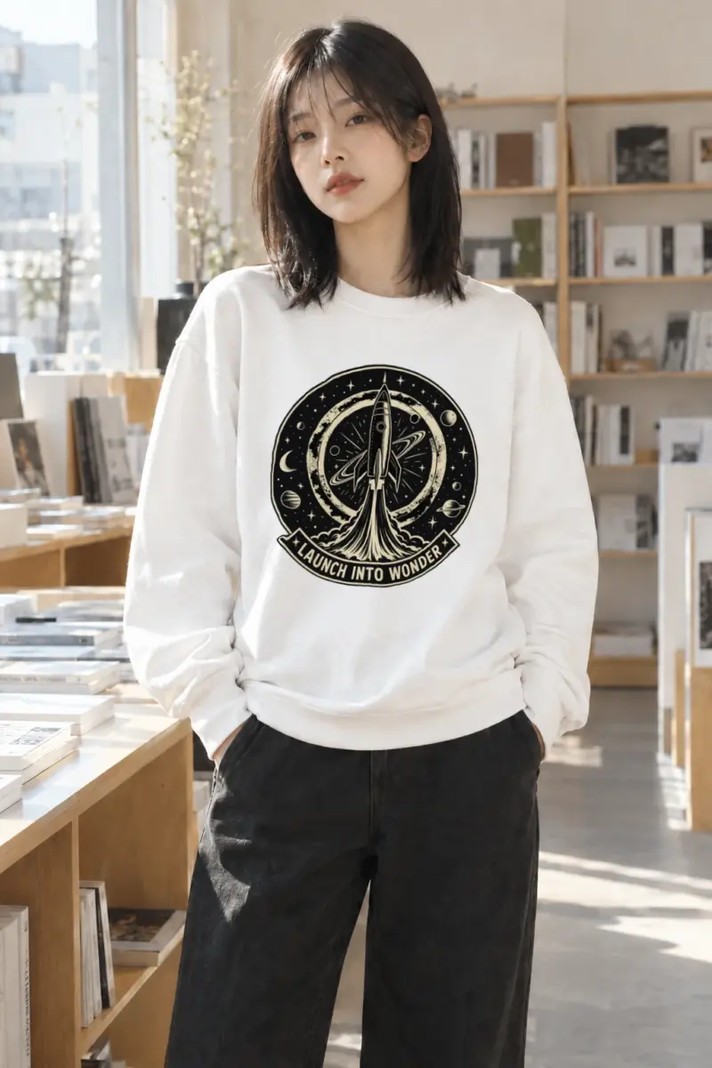 "Launch Into Wonder" Heavy Blend Unisex Crewneck Sweatshirt | Gildan 18000
