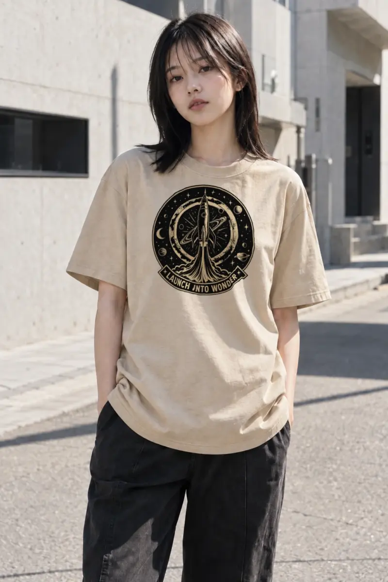 "Launch Into Wonder" Heavyweight Unisex Crewneck T-shirt | Gildan 5000