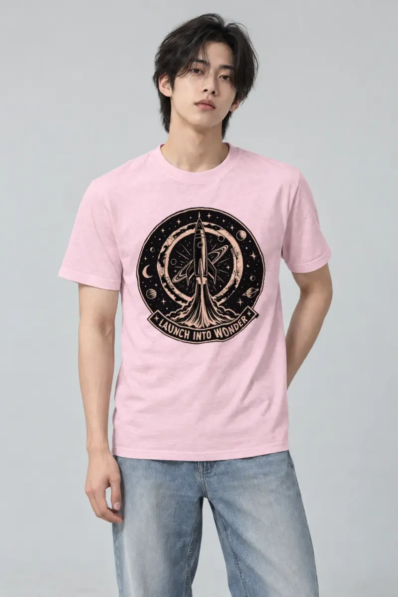 "Launch Into Wonder" Heavyweight Unisex Crewneck T-shirt | Gildan 5000