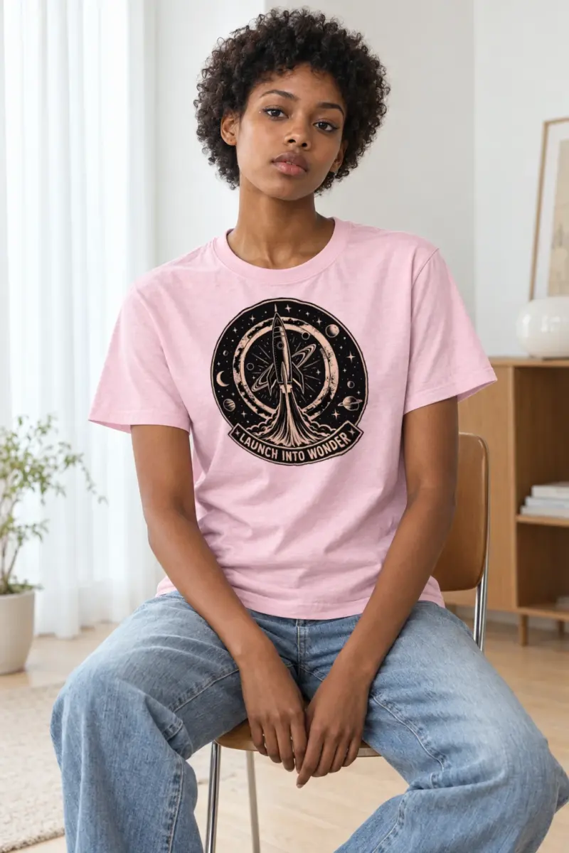 "Launch Into Wonder" Heavyweight Unisex Crewneck T-shirt | Gildan 5000