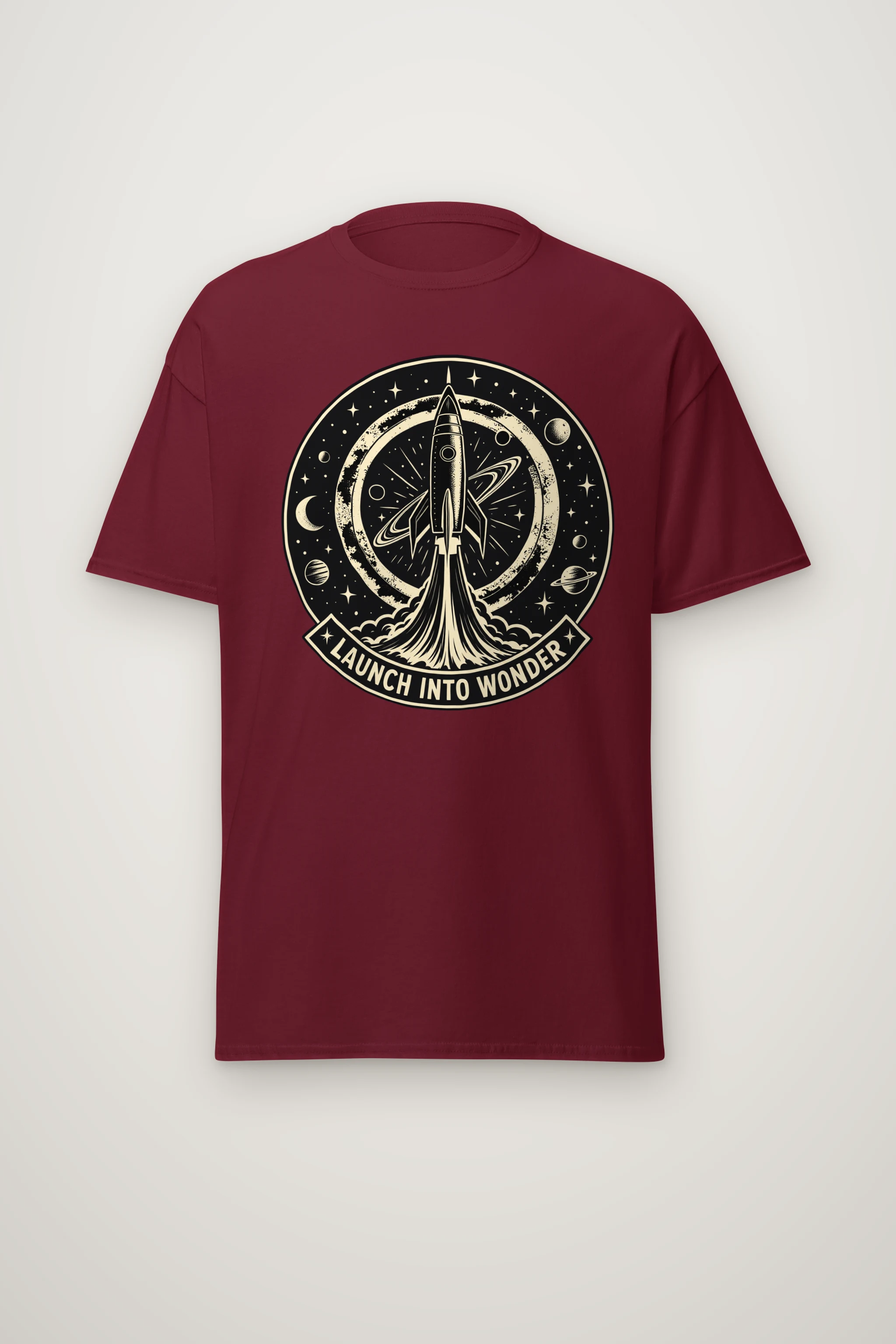 "Launch Into Wonder" Heavyweight Unisex Crewneck T-shirt