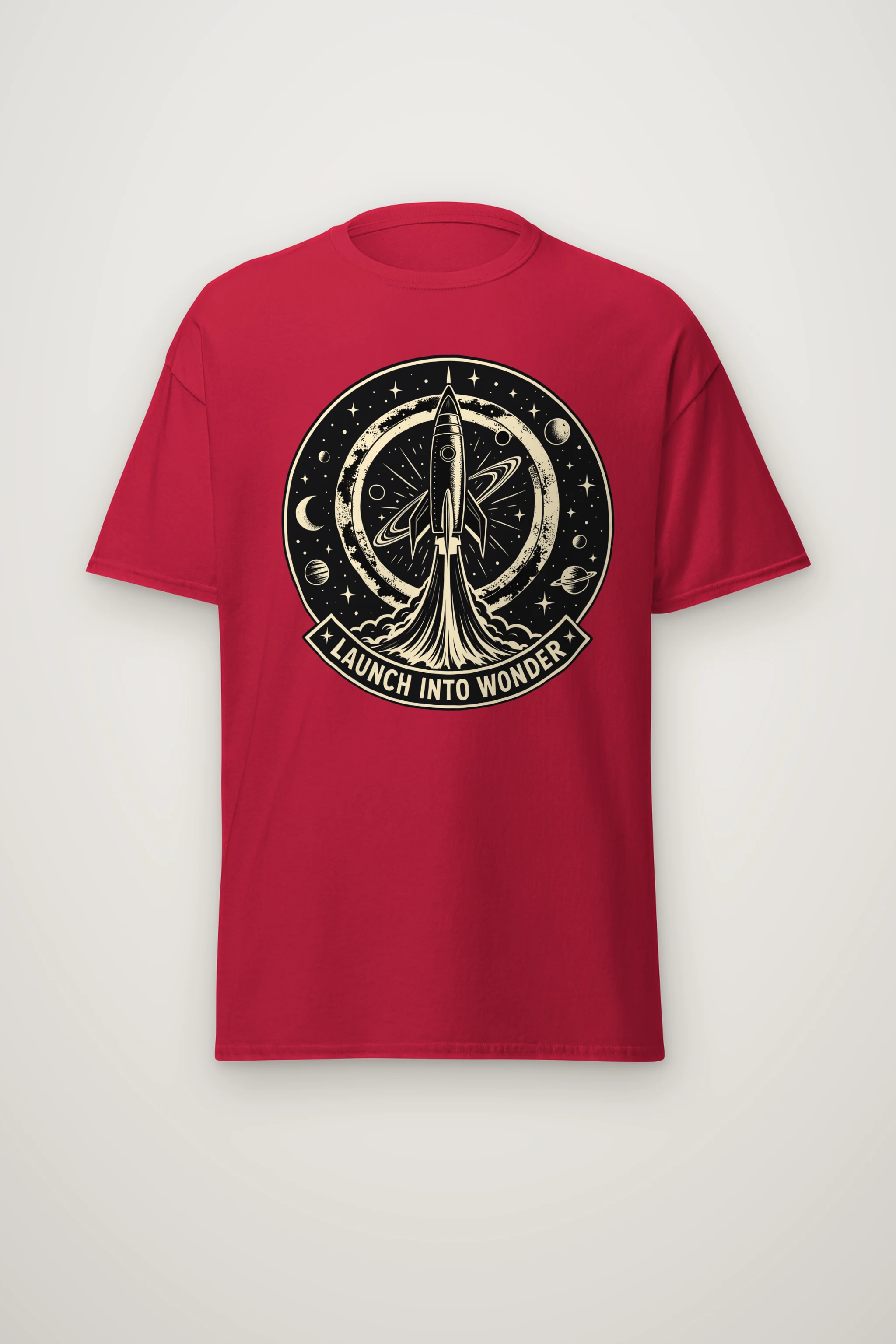 "Launch Into Wonder" Heavyweight Unisex Crewneck T-shirt