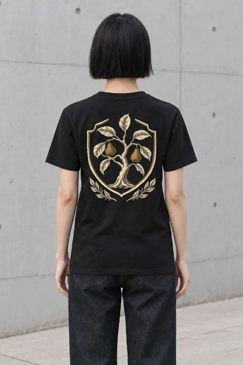 "Laurel Pear Crest" Heavyweight Unisex Crewneck T-shirt | Gildan 5000