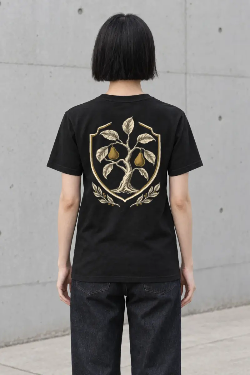 "Laurel Pear Crest" Heavyweight Unisex Crewneck T-shirt | Gildan 5000