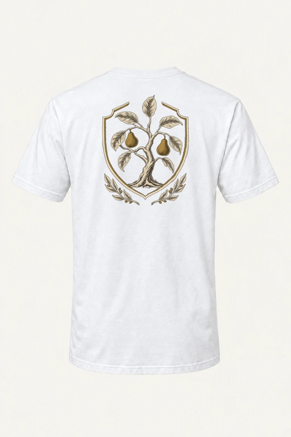 "Laurel Pear Crest" Heavyweight Unisex Crewneck T-shirt | Gildan 5000