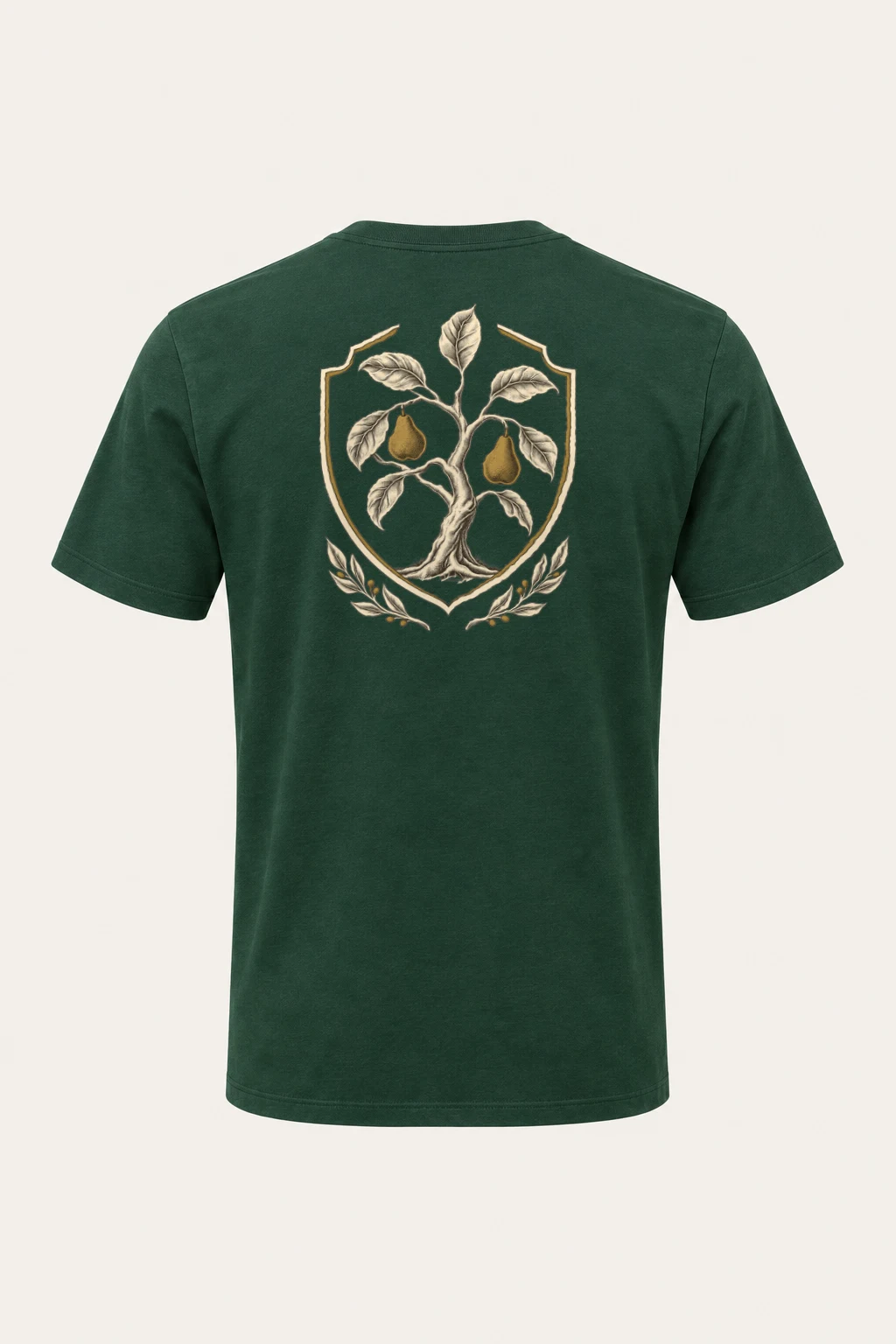 "Laurel Pear Crest" Heavyweight Unisex Crewneck T-shirt | Gildan 5000
