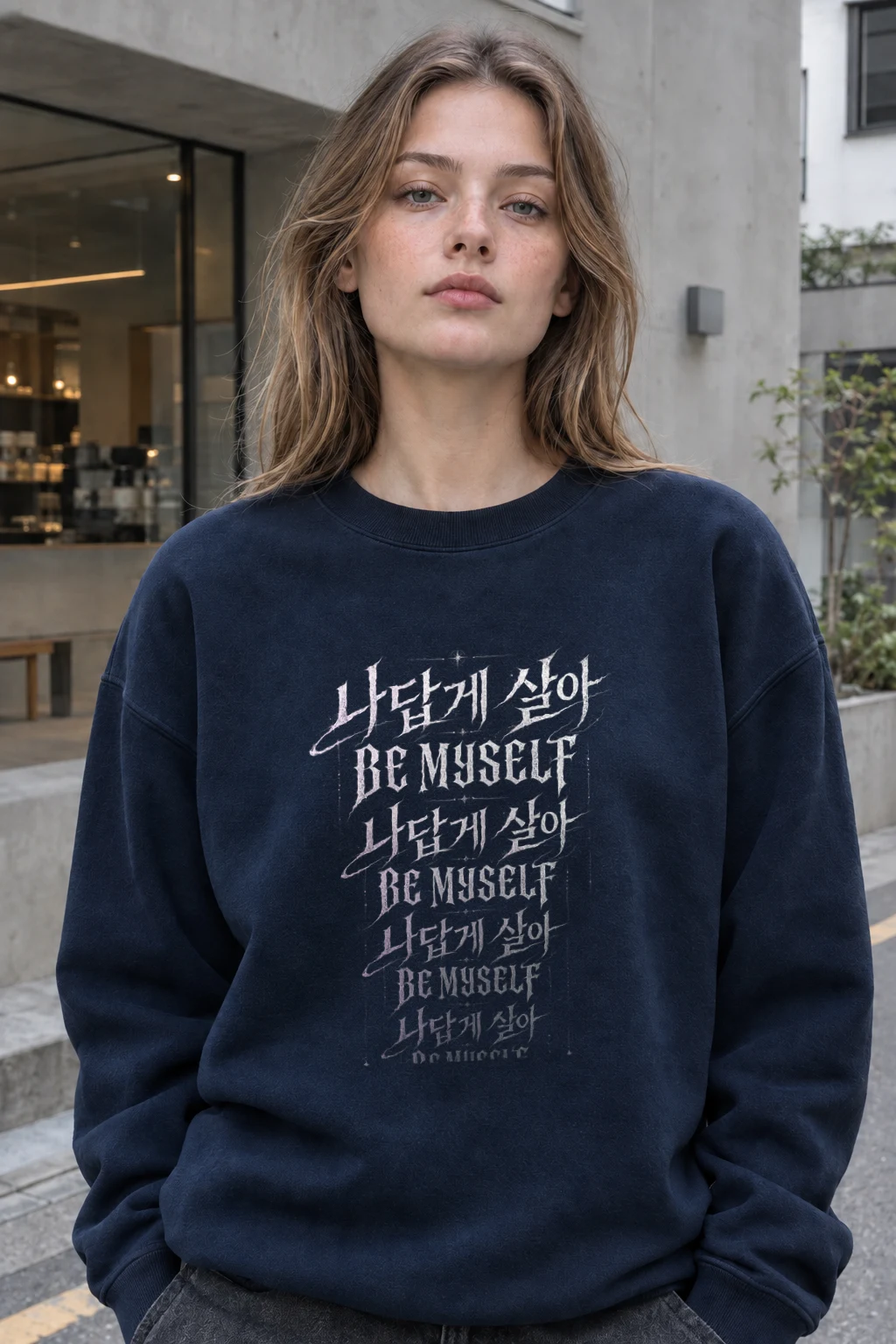 "Lavender Script Layers" Heavy Blend Unisex Crewneck Sweatshirt | Gildan 18000