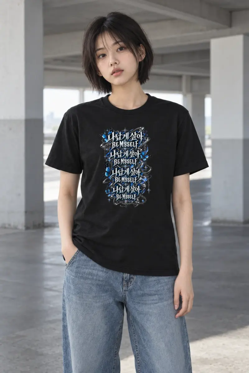 "Be Myself Chains and Butterflies" Heavyweight Unisex Crewneck T-shirt