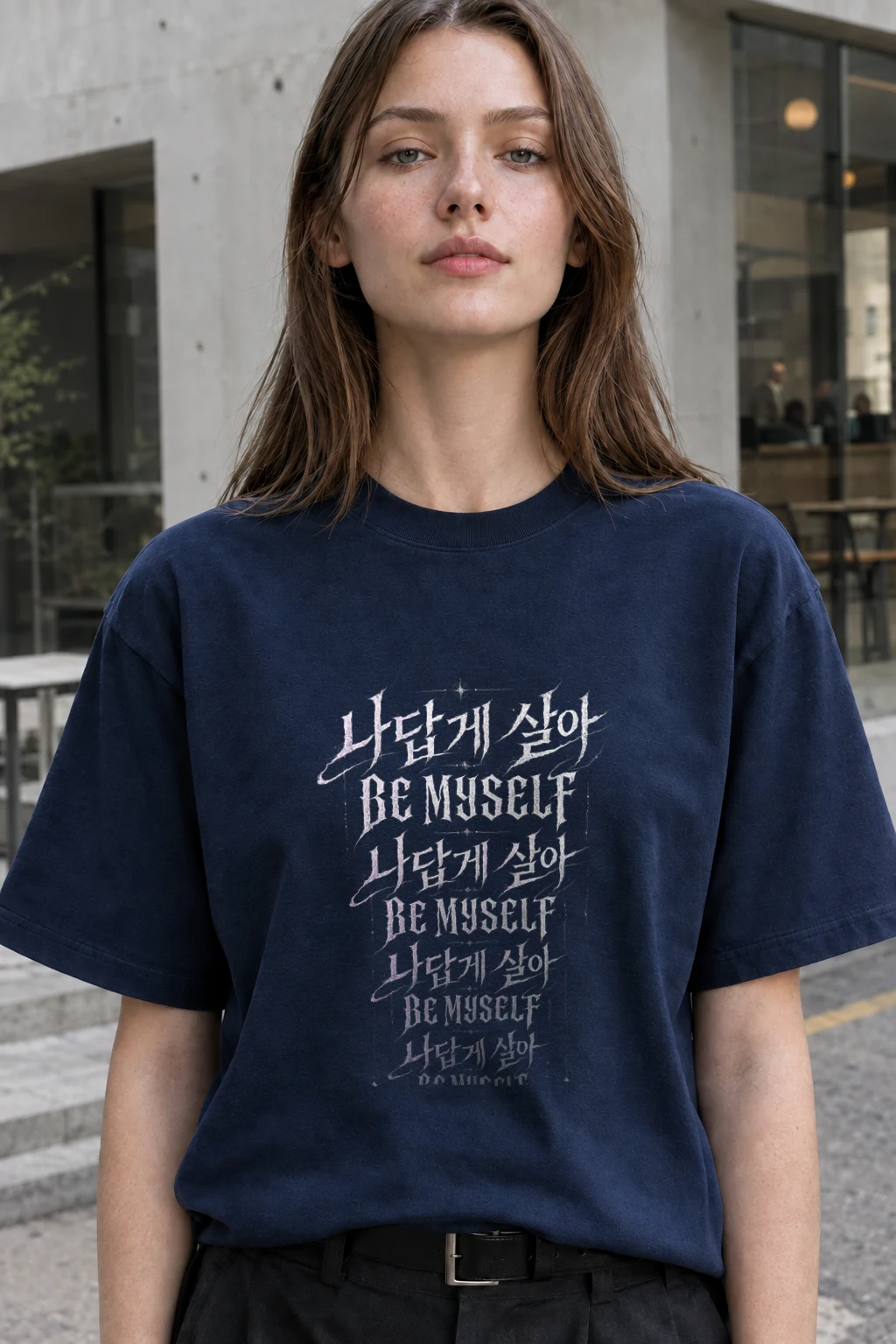 "Layered Gothic Lettering" Heavyweight Unisex Crewneck T-shirt | Gildan 5000