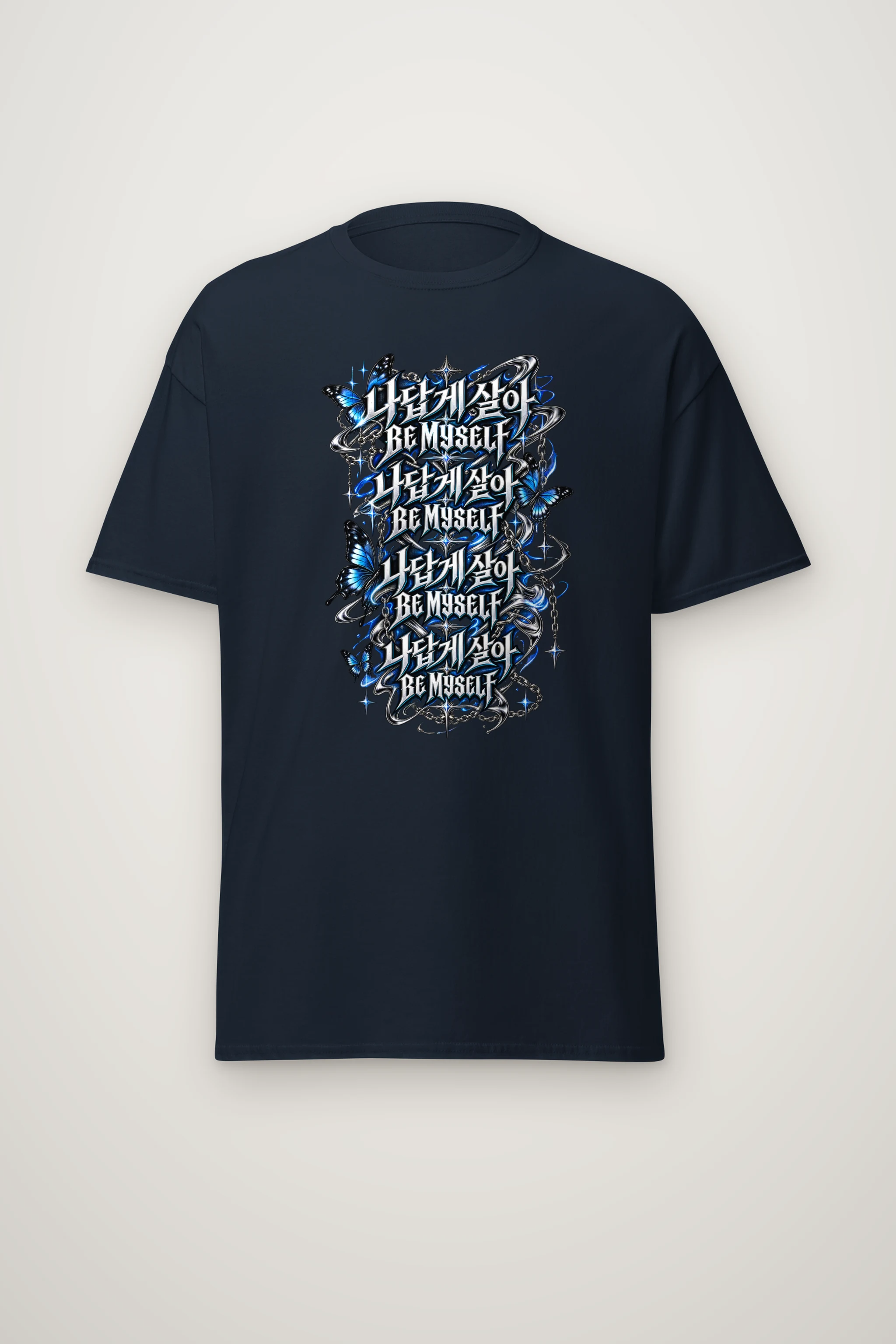 "Be Myself Chains and Butterflies" Heavyweight Unisex Crewneck T-shirt