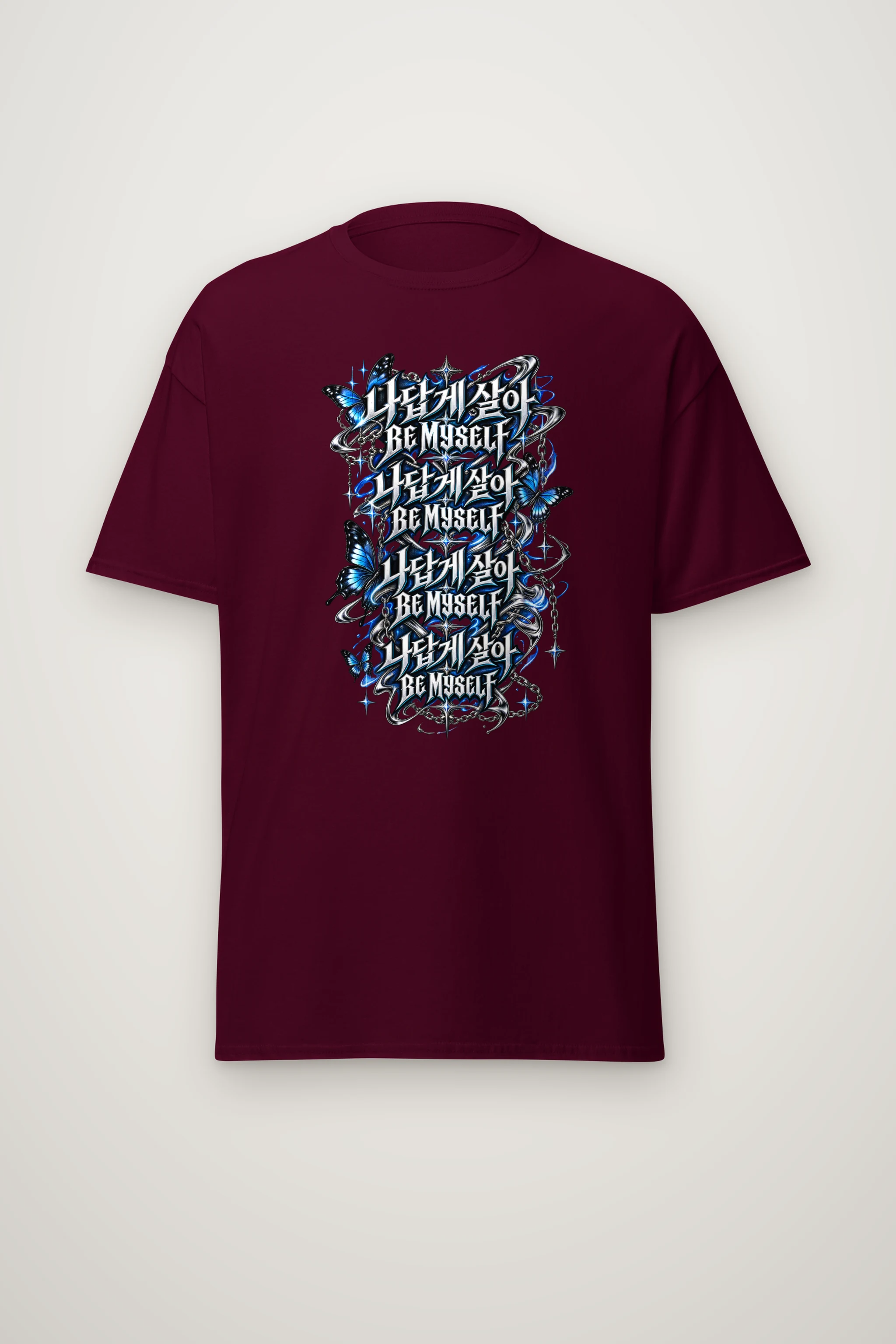 "Be Myself Chains and Butterflies" Heavyweight Unisex Crewneck T-shirt