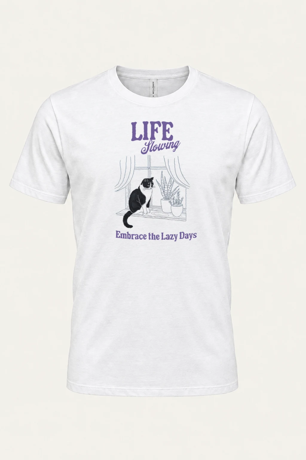 "Lazy Days Cat" Heavyweight Unisex Crewneck T-shirt | Gildan 5000