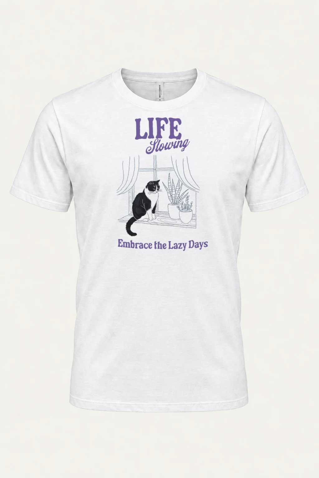 "Lazy Days Cat" Heavyweight Unisex Crewneck T-shirt | Gildan 5000