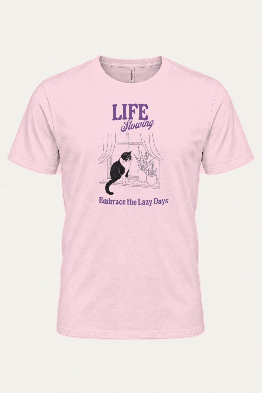 "Lazy Days Cat" Heavyweight Unisex Crewneck T-shirt | Gildan 5000