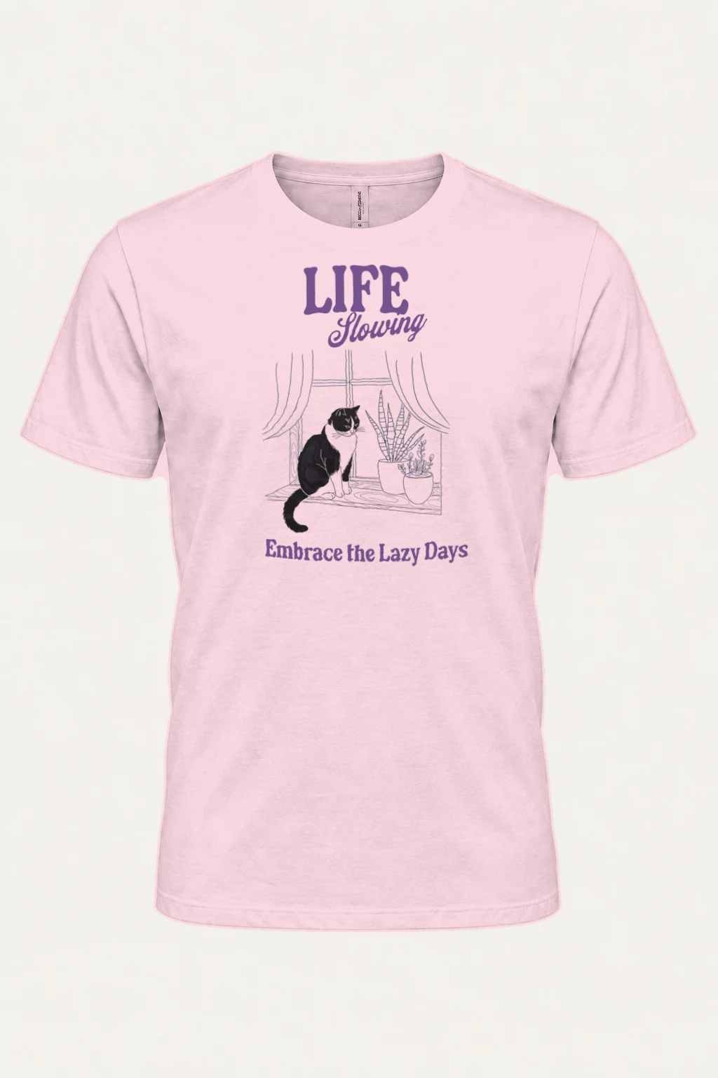 "Lazy Days Cat" Heavyweight Unisex Crewneck T-shirt | Gildan 5000