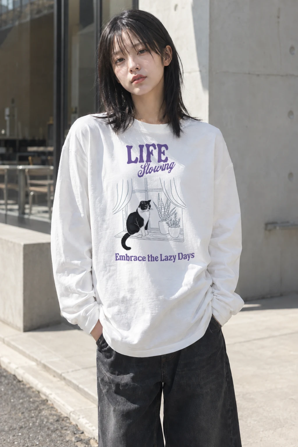"Lazy Days" Unisex Longsleeve T-shirt | Gildan 2400