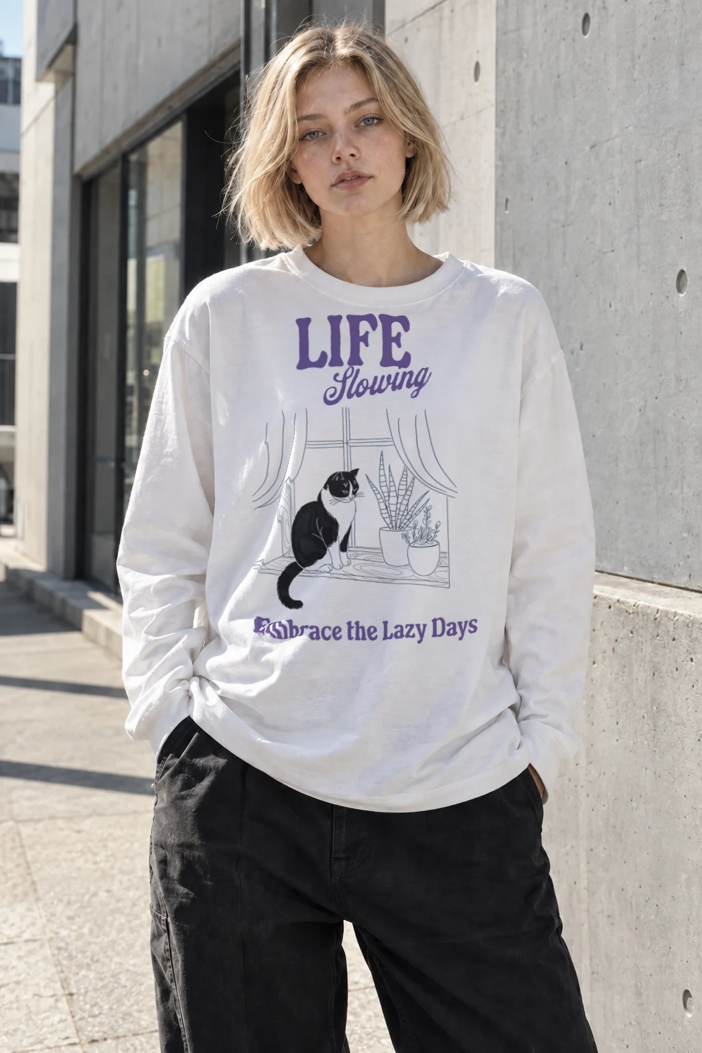 "Lazy Days" Unisex Longsleeve T-shirt | Gildan 2400