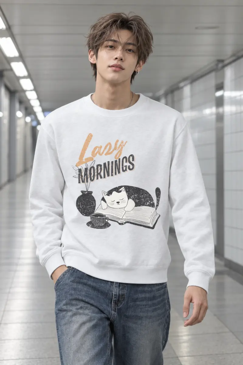 "Lazy Mornings" Heavy Blend Unisex Crewneck Sweatshirt