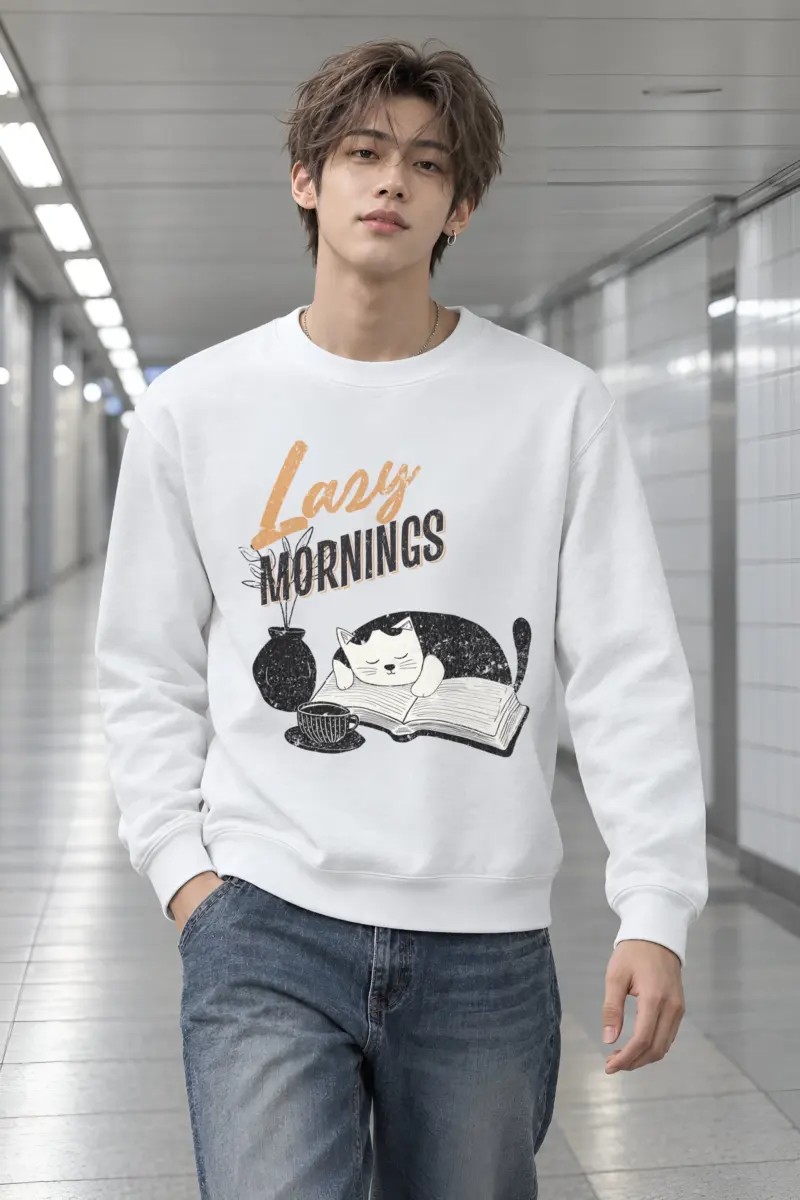 "Lazy Mornings" Heavy Blend Unisex Crewneck Sweatshirt