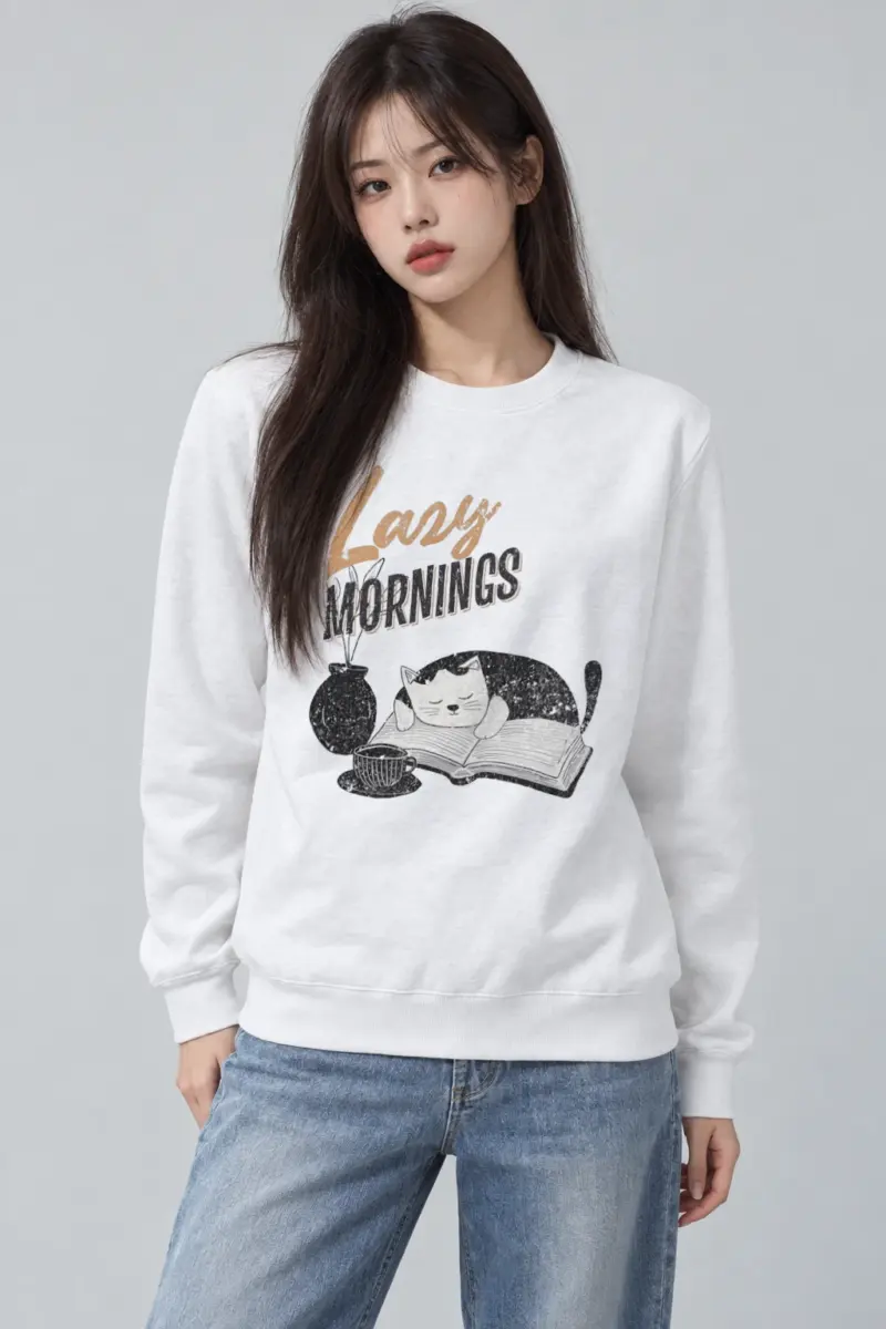 "Lazy Mornings" Heavy Blend Unisex Crewneck Sweatshirt