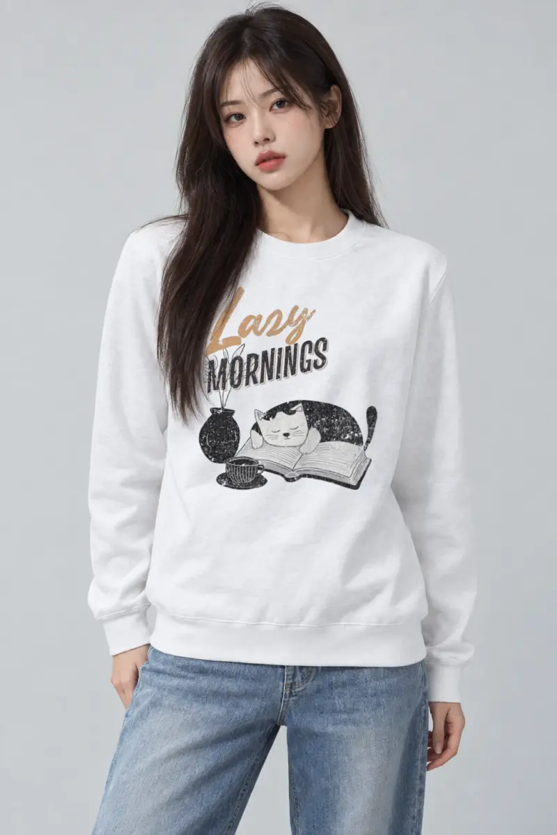 "Lazy Mornings" Heavy Blend Unisex Crewneck Sweatshirt