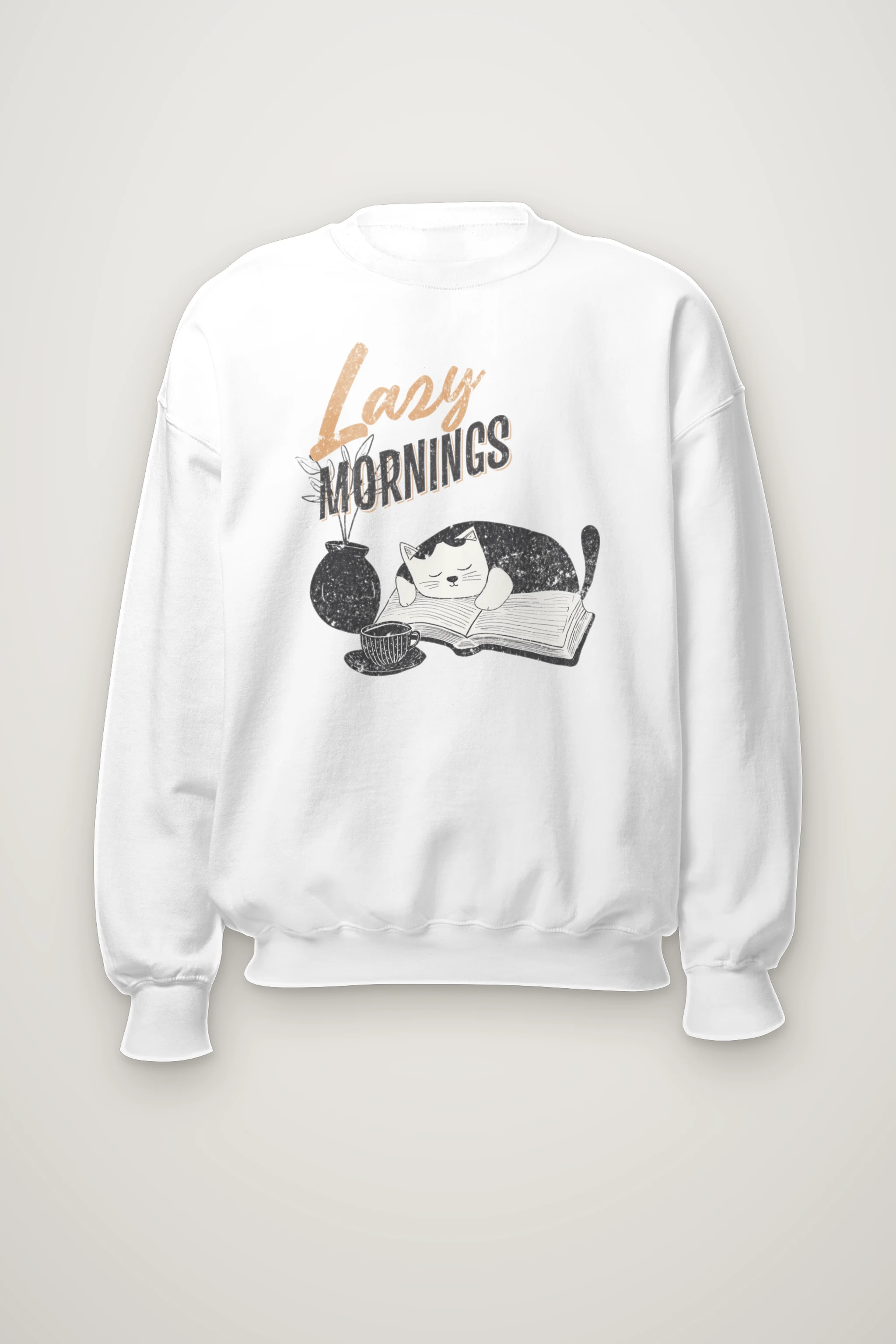 "Lazy Mornings" Heavy Blend Unisex Crewneck Sweatshirt