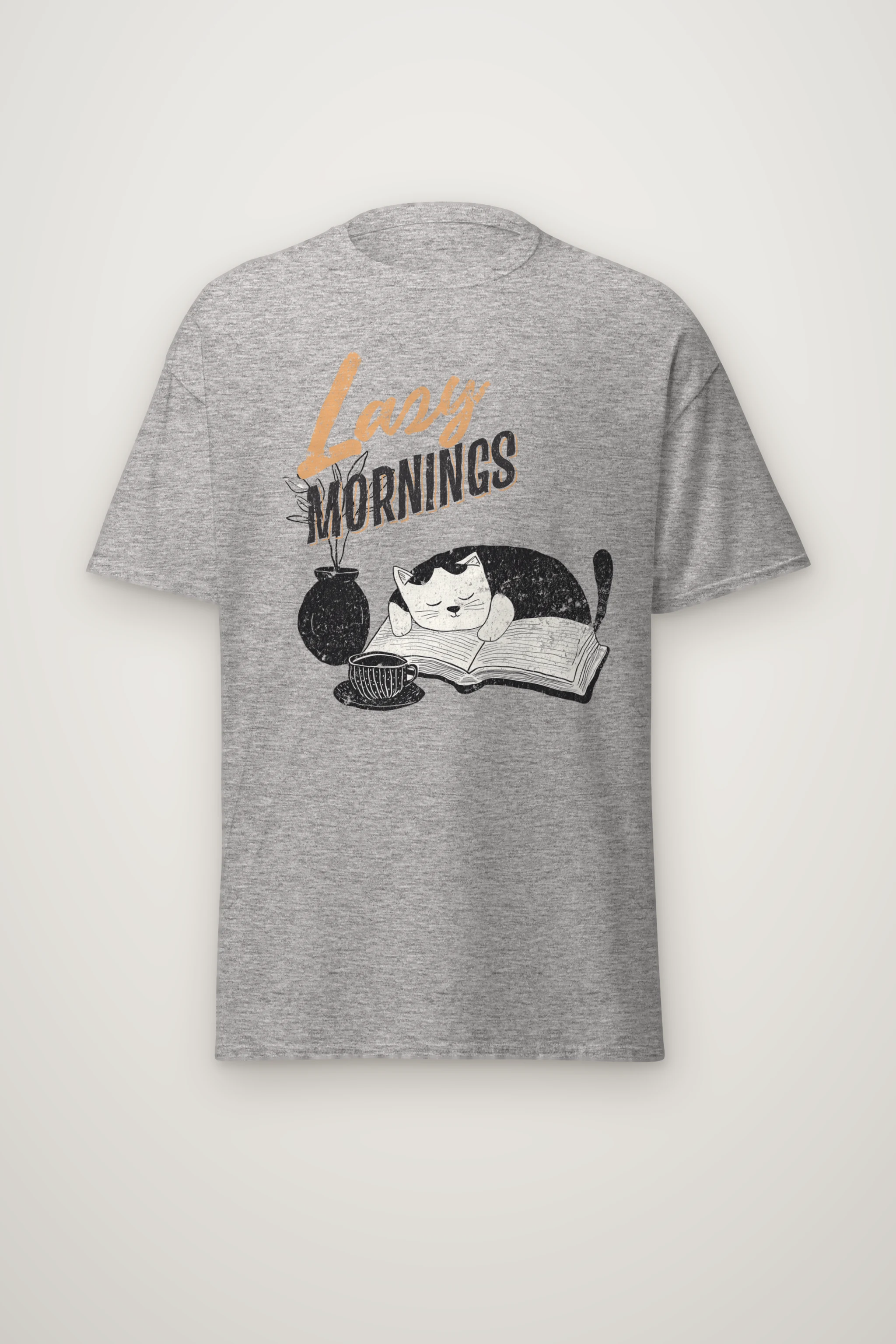 "Lazy Mornings" Heavyweight Unisex Crewneck T-shirt