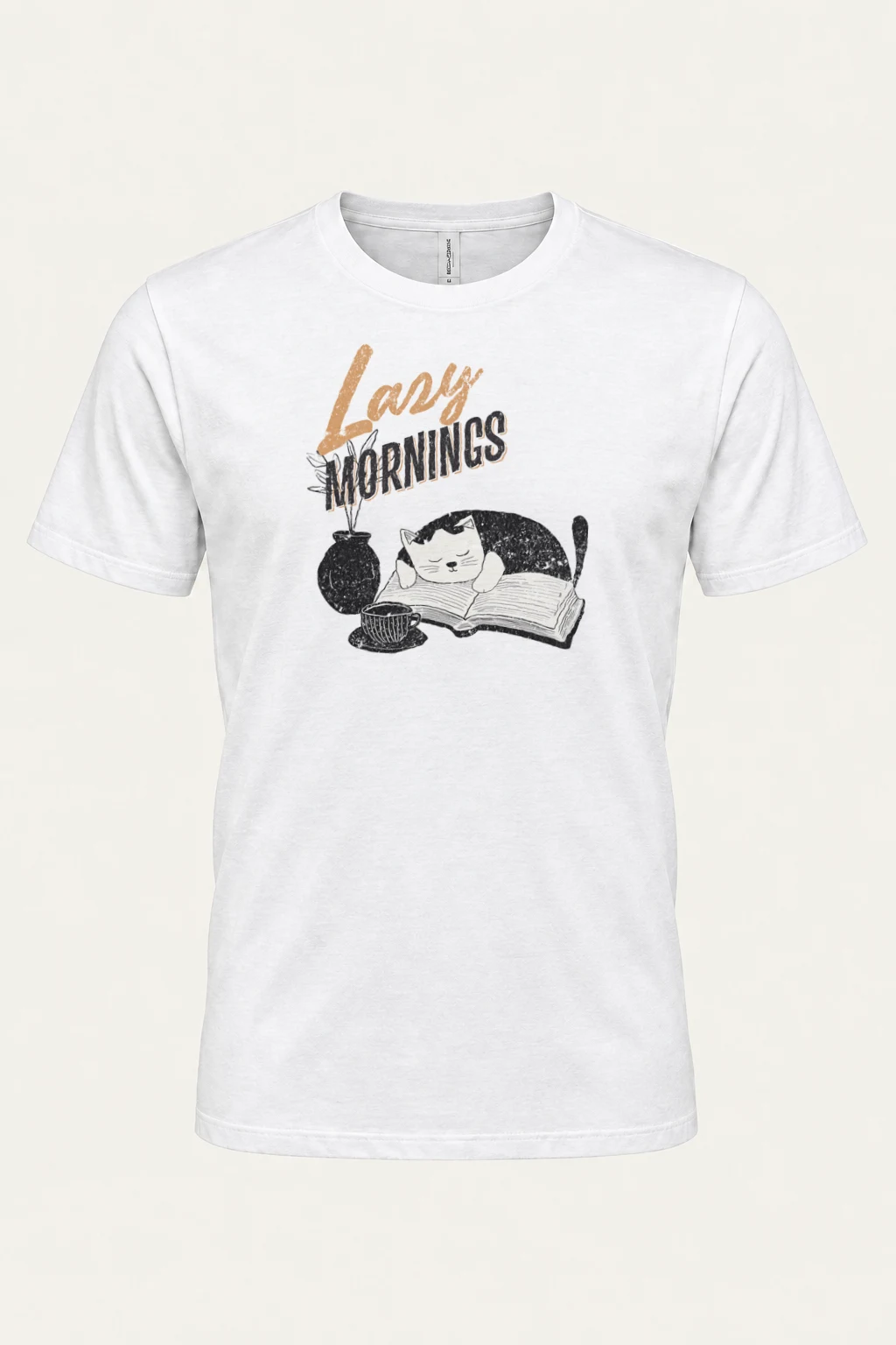 "Lazy Mornings" Heavyweight Unisex Crewneck T-shirt | Gildan 5000