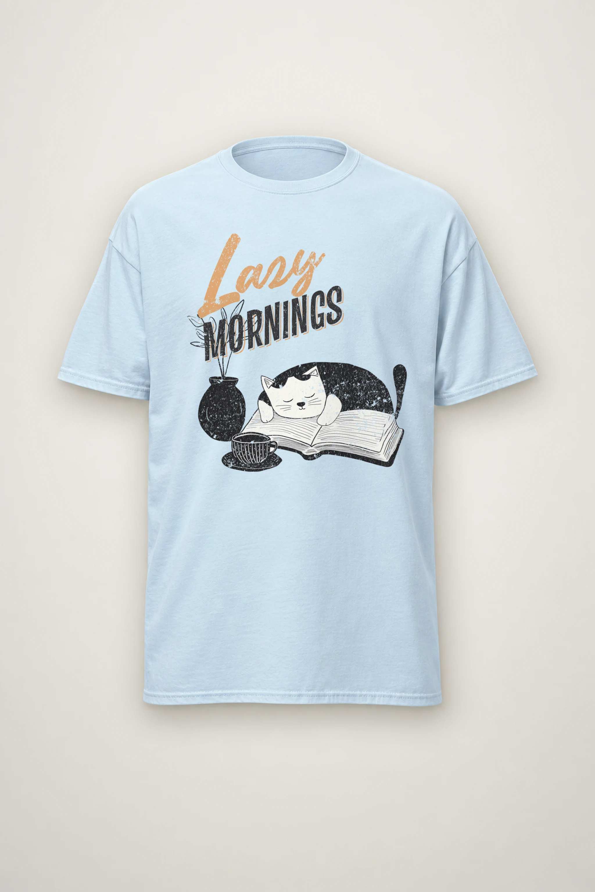 "Lazy Mornings" Heavyweight Unisex Crewneck T-shirt