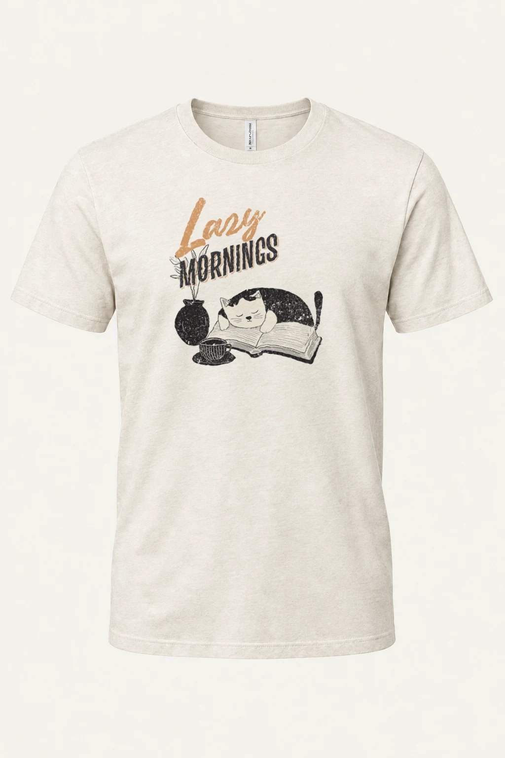 "Lazy Mornings" Heavyweight Unisex Crewneck T-shirt | Gildan 5000