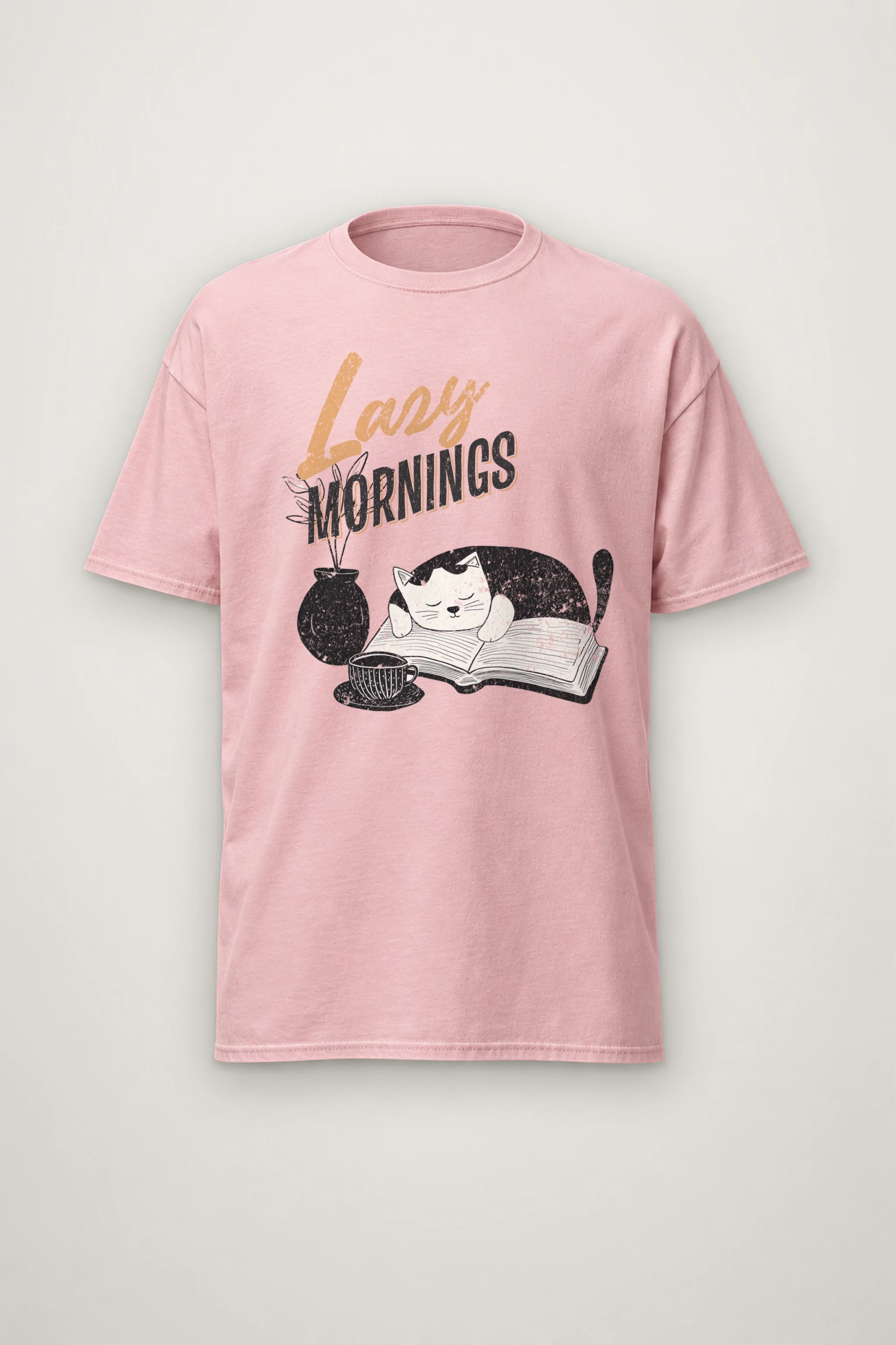 "Lazy Mornings" Heavyweight Unisex Crewneck T-shirt
