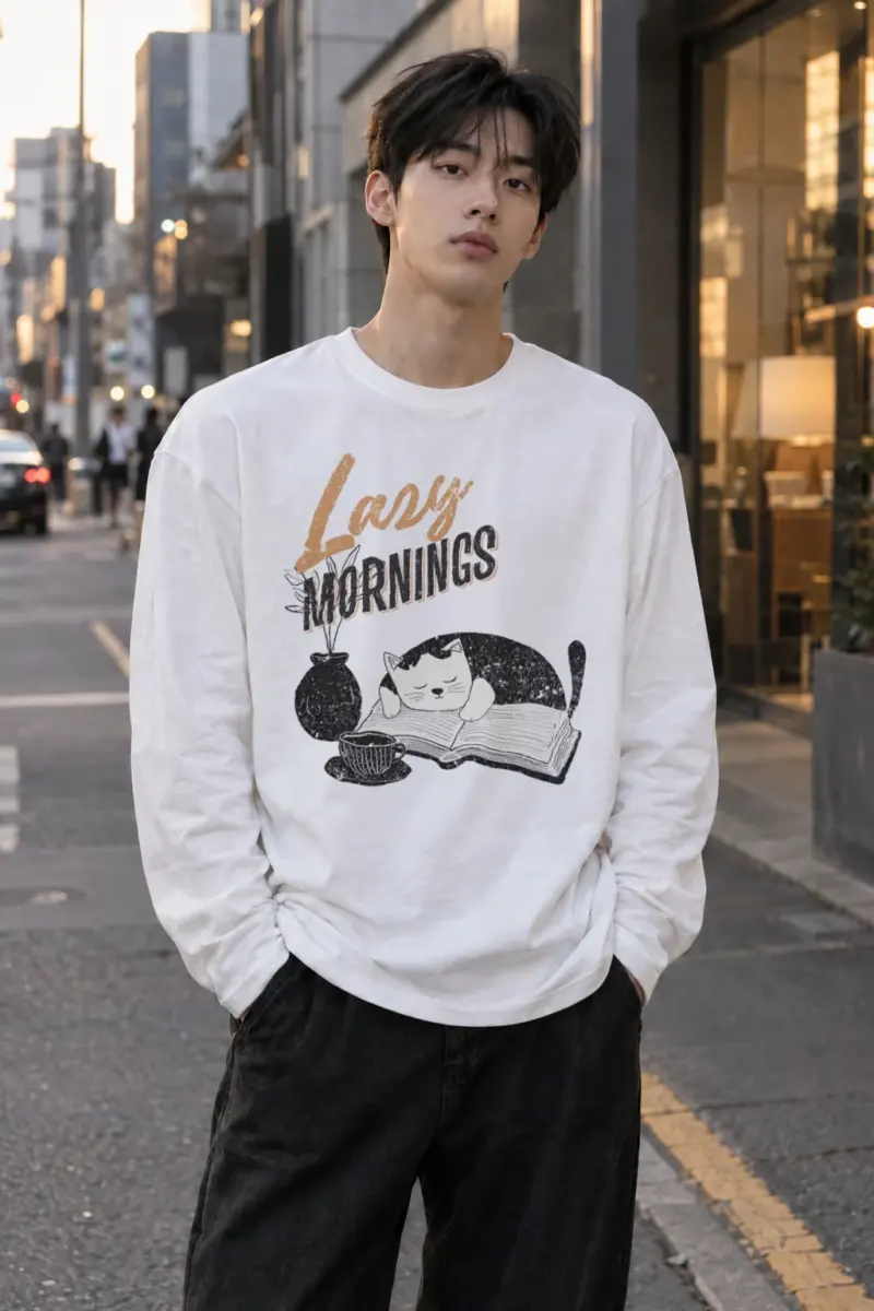"Lazy Mornings" Unisex Longsleeve T-shirt | Gildan 2400